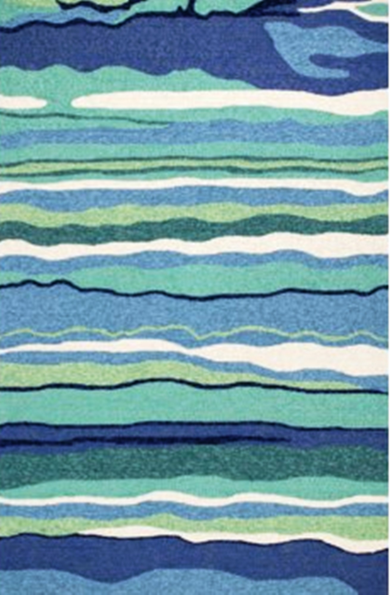 2' x 3' Indoor Outdoor Ocean Waves Area Rug