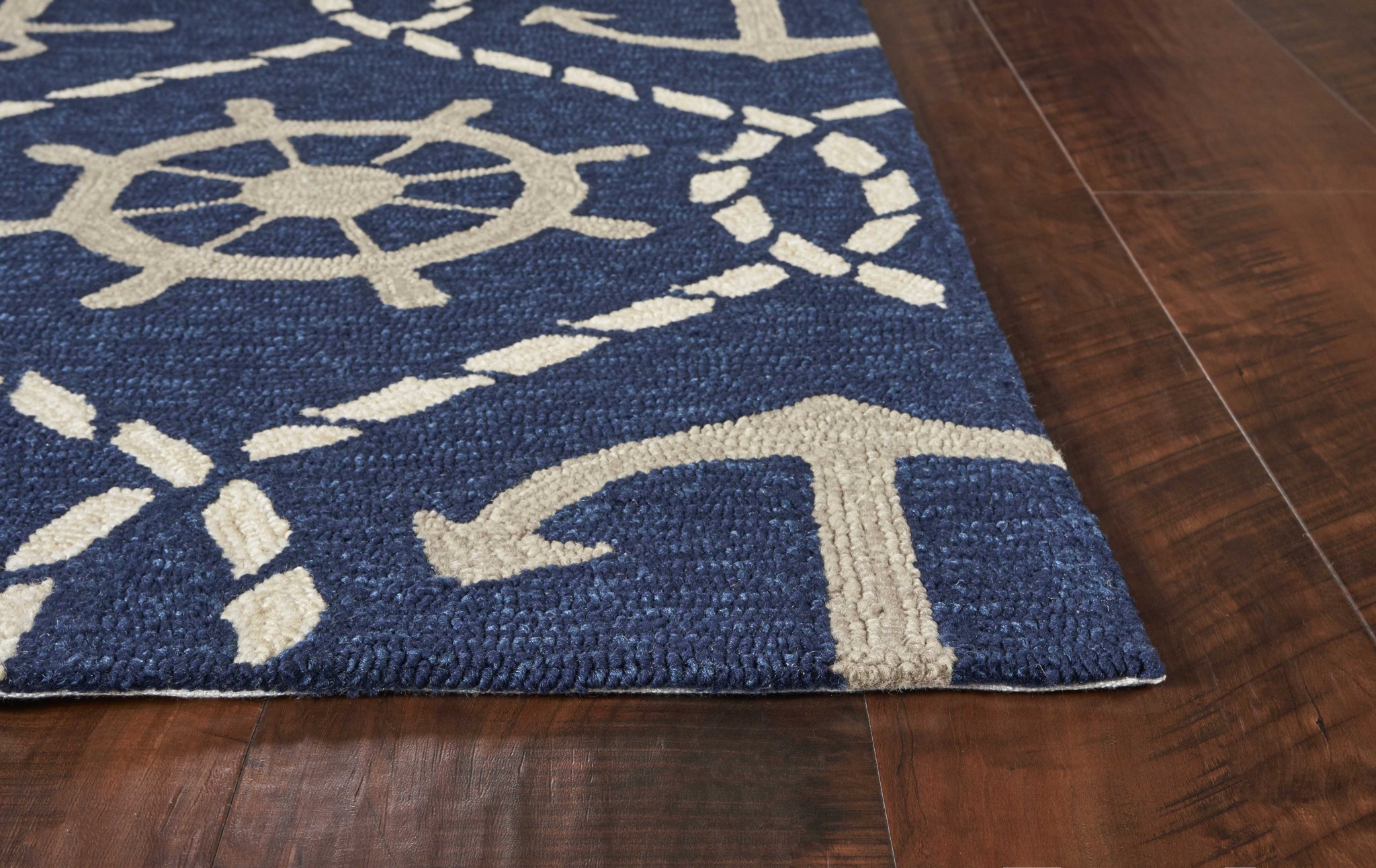 2' x 3' UV treated Polypropylene Navy Area Rug