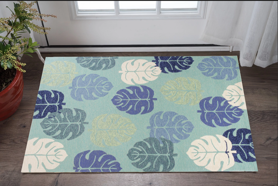 2' x 3' Turquoise Hand Tufted Area Rug-353304-1
