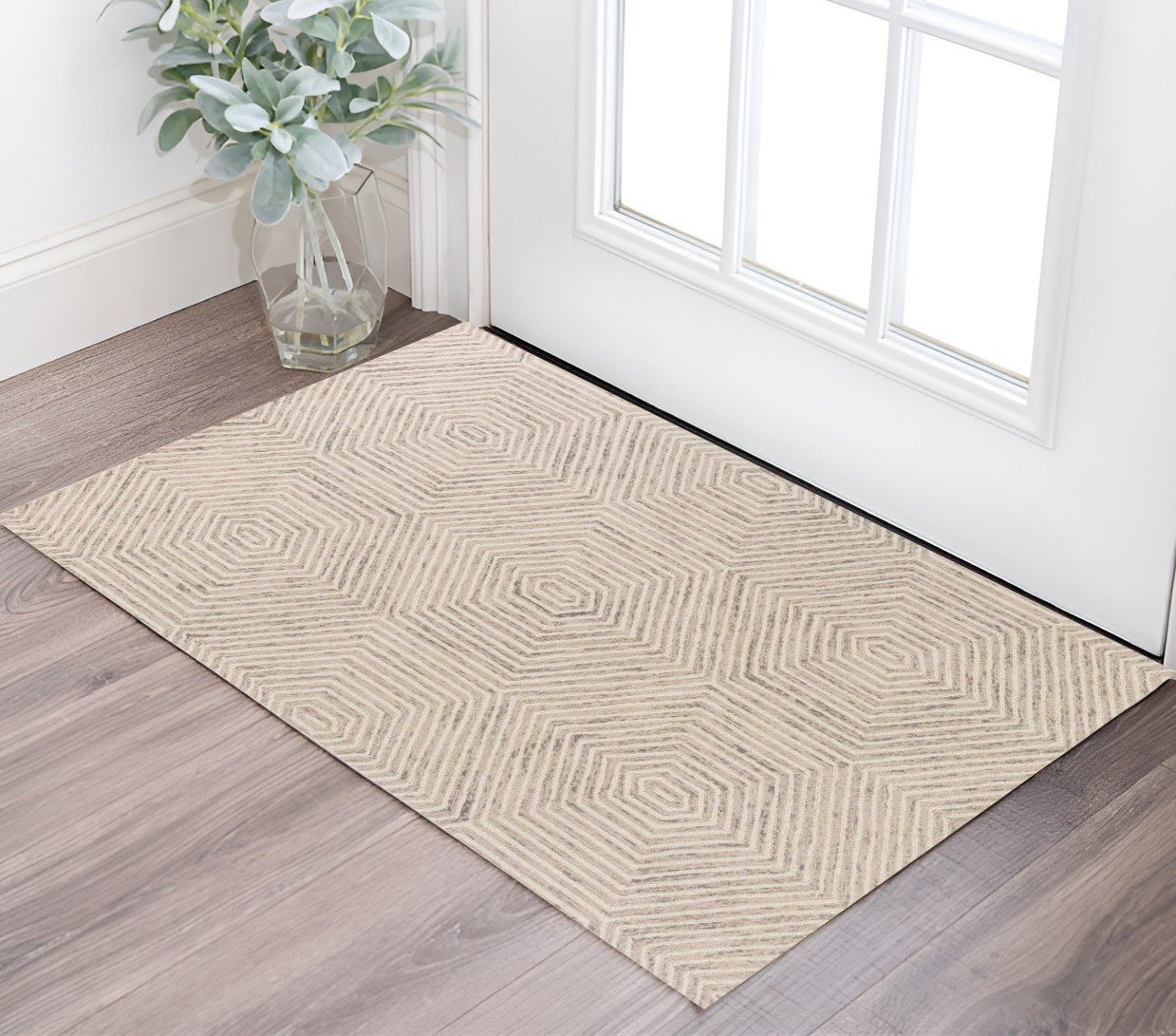 2' X 4' Ivory Wool Hand Tufted Area Rug-353369-1