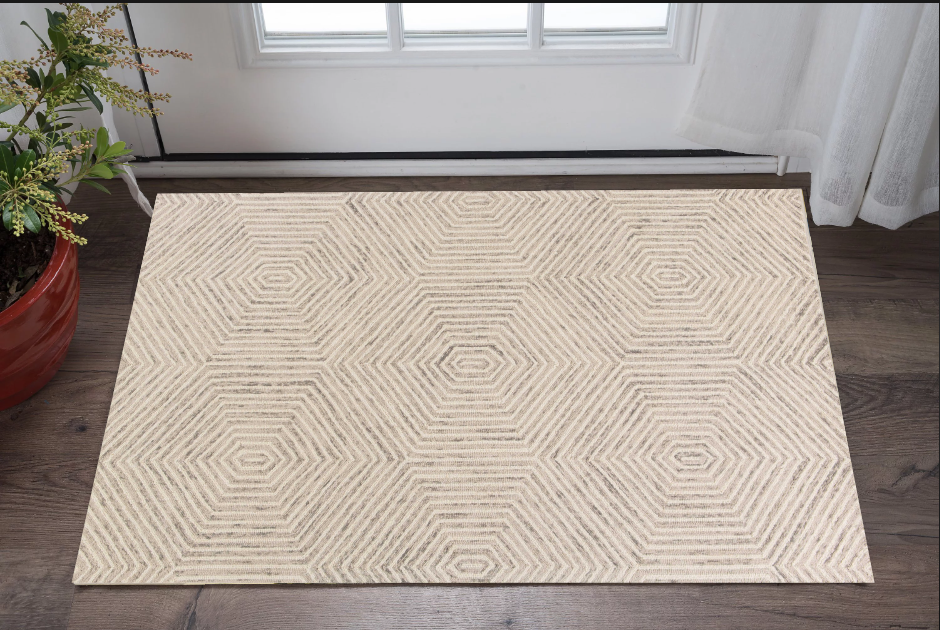 2' X 4' Ivory Wool Hand Tufted Area Rug-353369-1