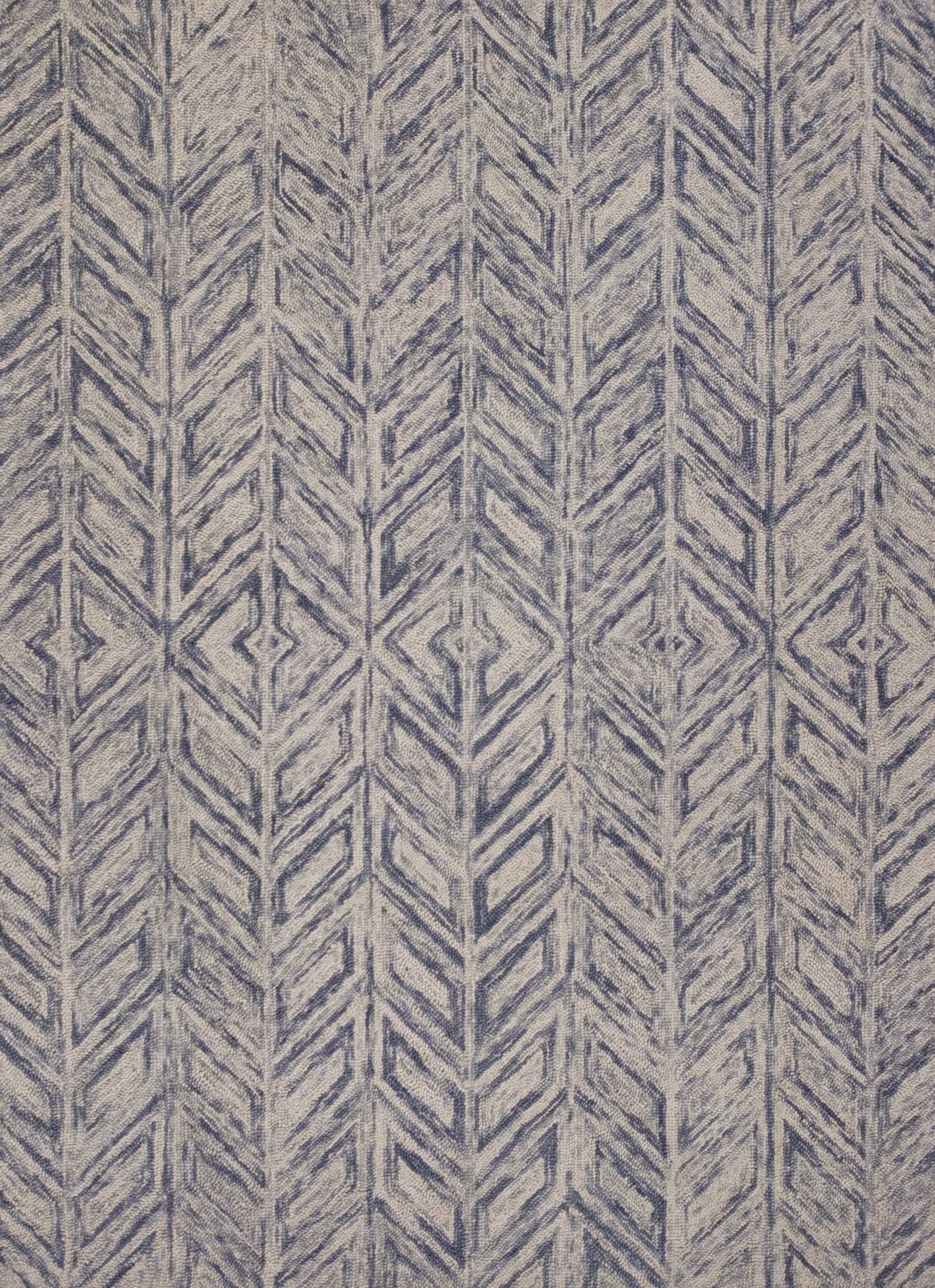 2' X 4' Blue Wool Hand Tufted Area Rug-353370-1