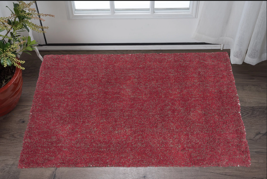 2' X 4' Polyester Red Heather Area Rug-353413-1