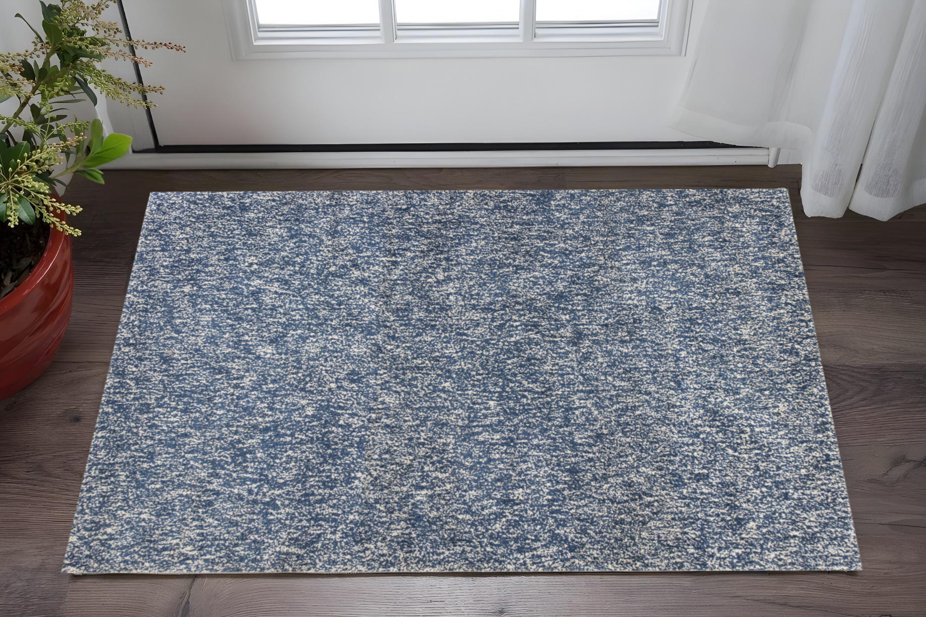 2' X 4' Indigo Hand Woven Area Rug-353418-1
