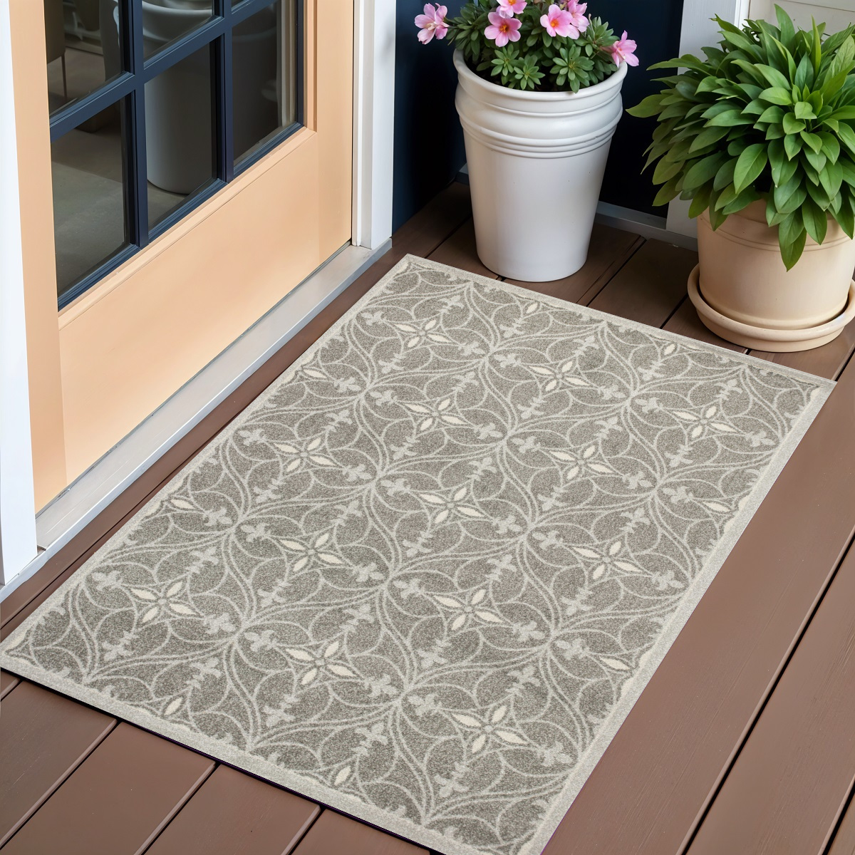 3' X 5' Gray Moroccan Indoor Outdoor Area Rug-353455-1