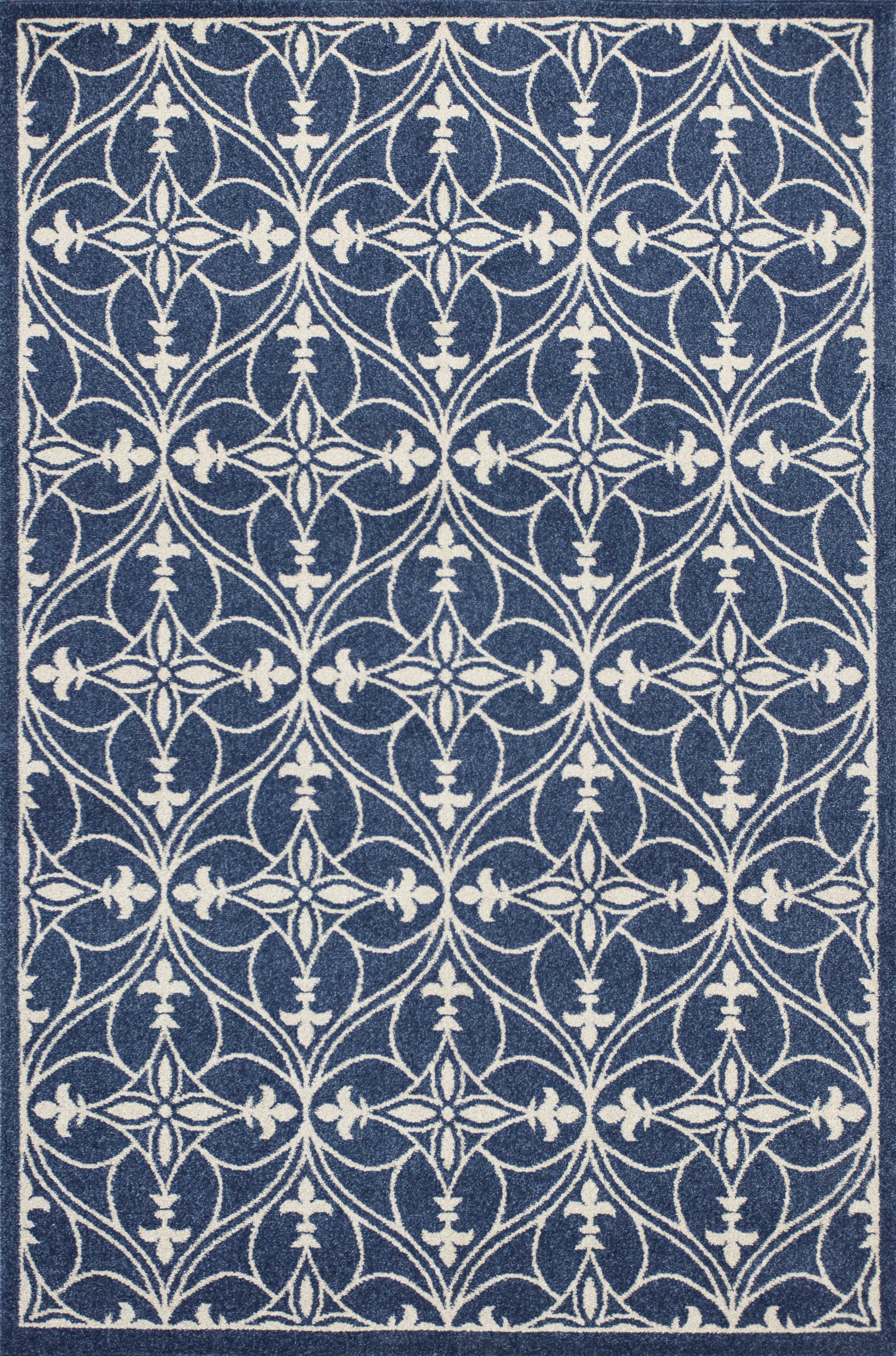 3' X 5' Blue and Ivory Area Rug-353456-1