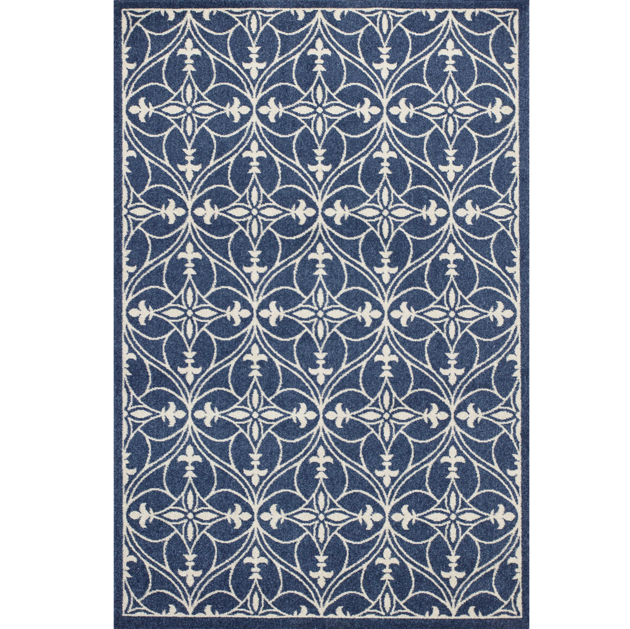 3' X 5' Blue and Ivory Area Rug-353456-1