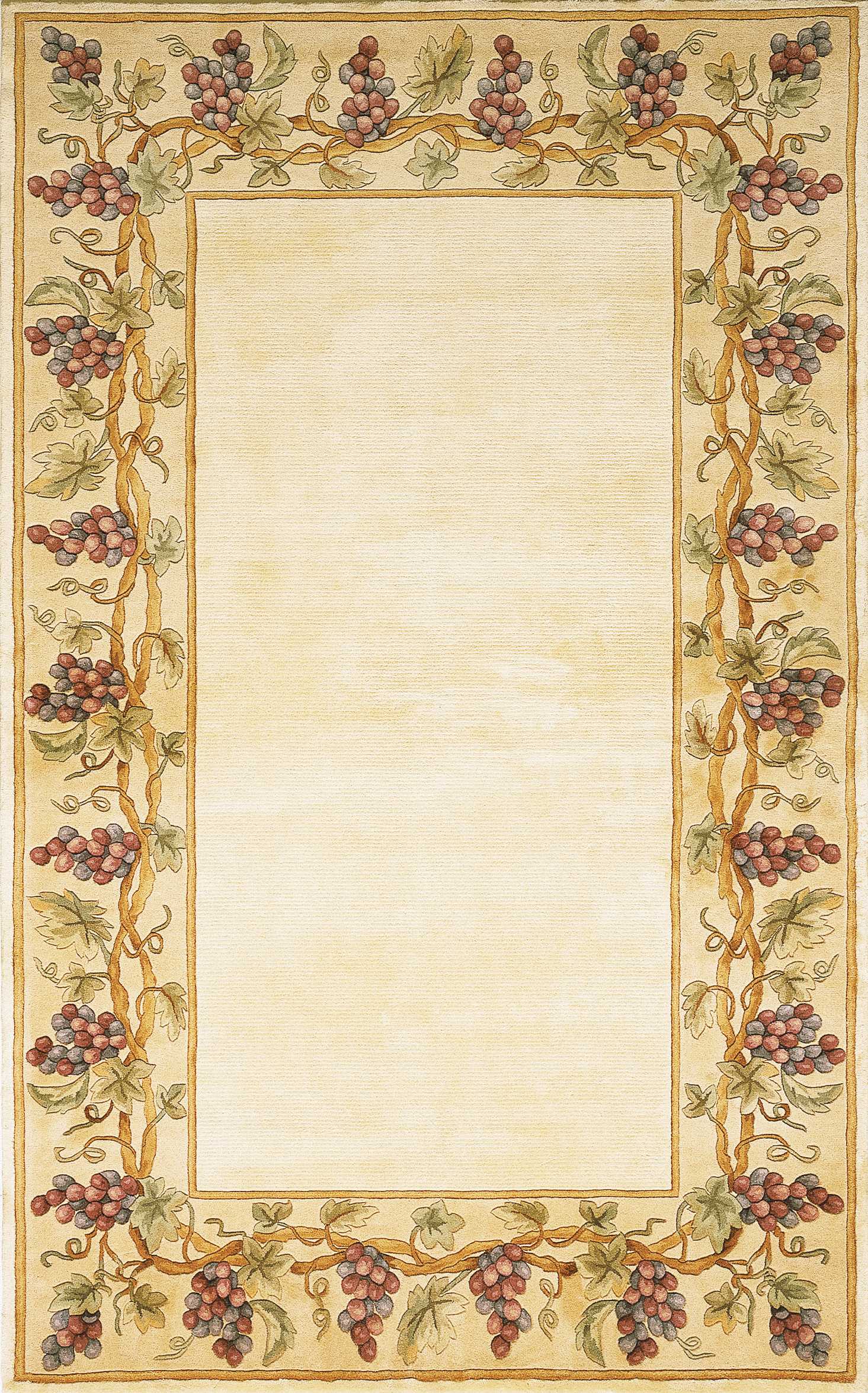 2' x 3' Ivory Wool Floral Hand Tufted Area Rug-353567-1