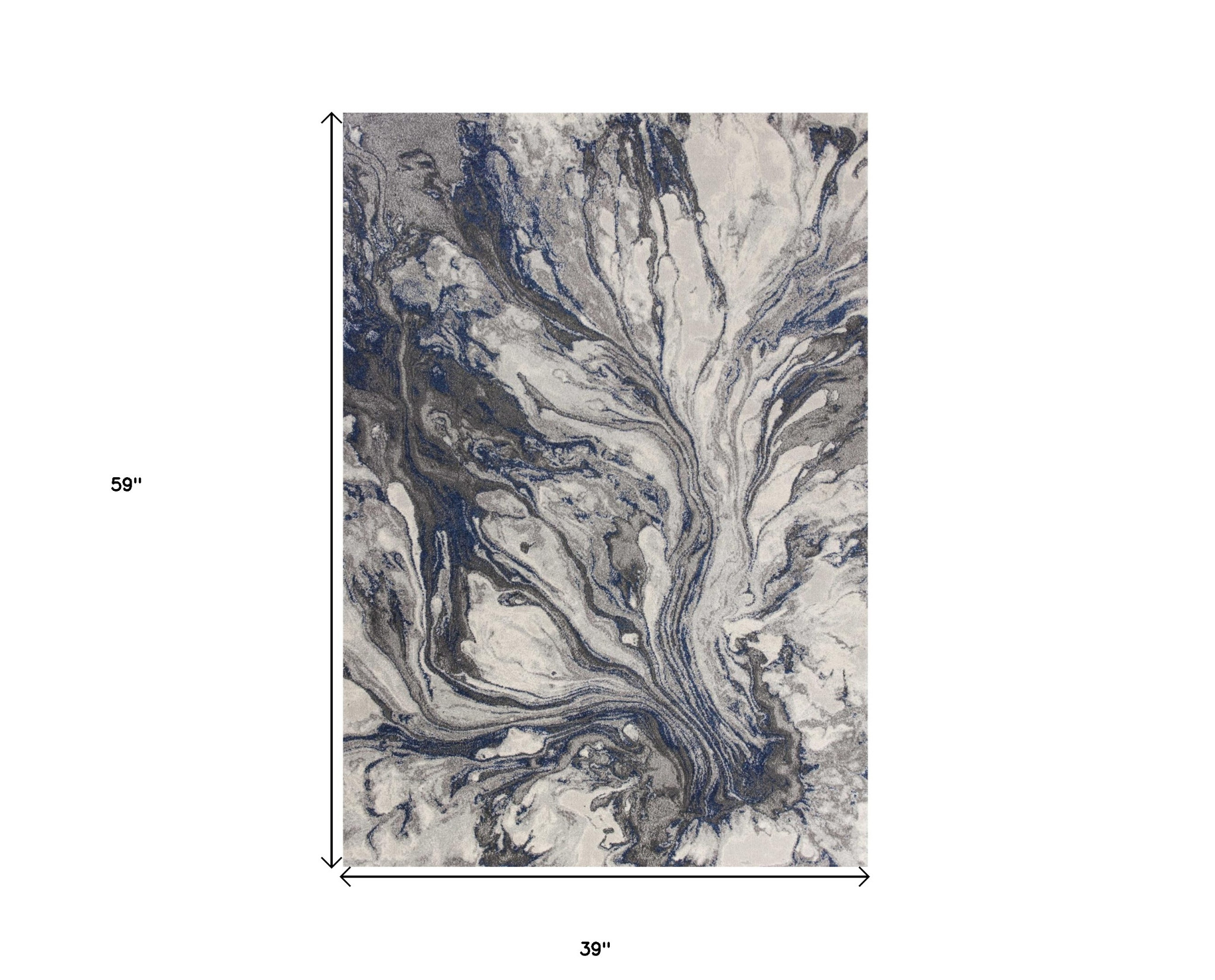 3" X 5" Gray Abstract Area Rug