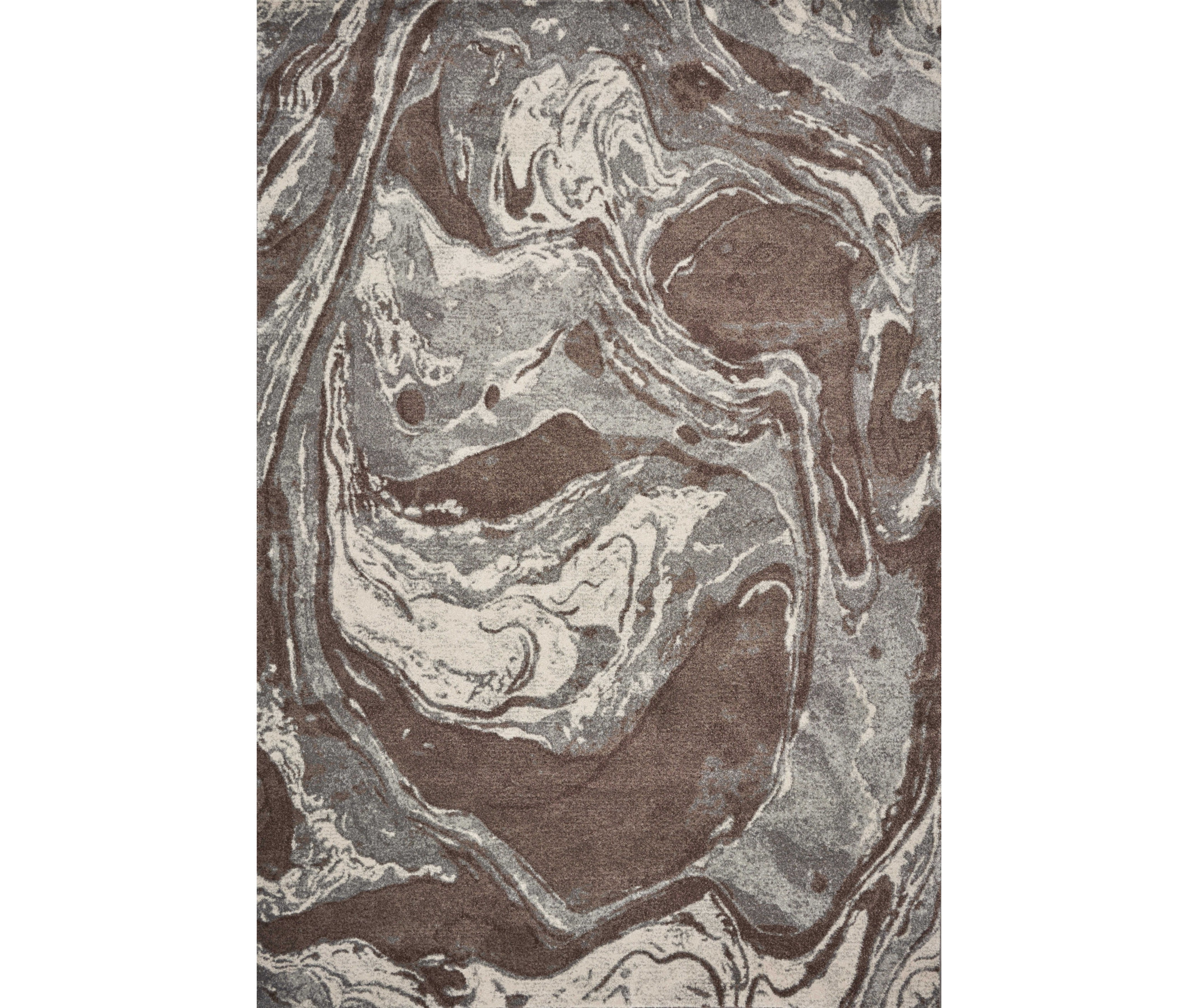 3'X5' Mocha Brown Machine Woven Abstract Watercolor Indoor Area Rug-353639-1