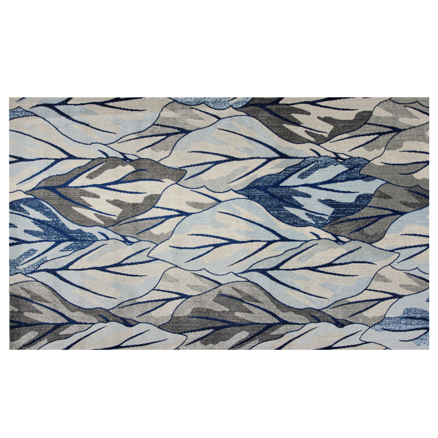 3' X 5' Grey And Navy Area Rug-353640-1