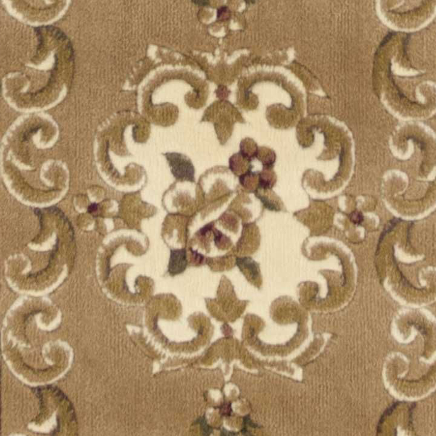 2' x 7' Runner Polypropylene Beigeor Ivory Area Rug