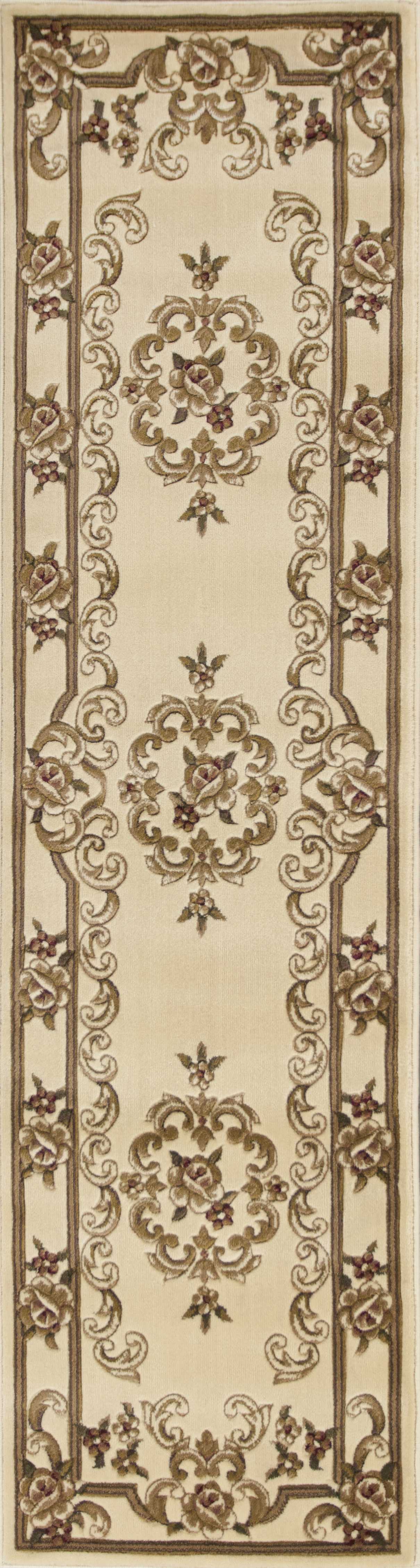 2" X 8" Ivory Medallion Runner Rug