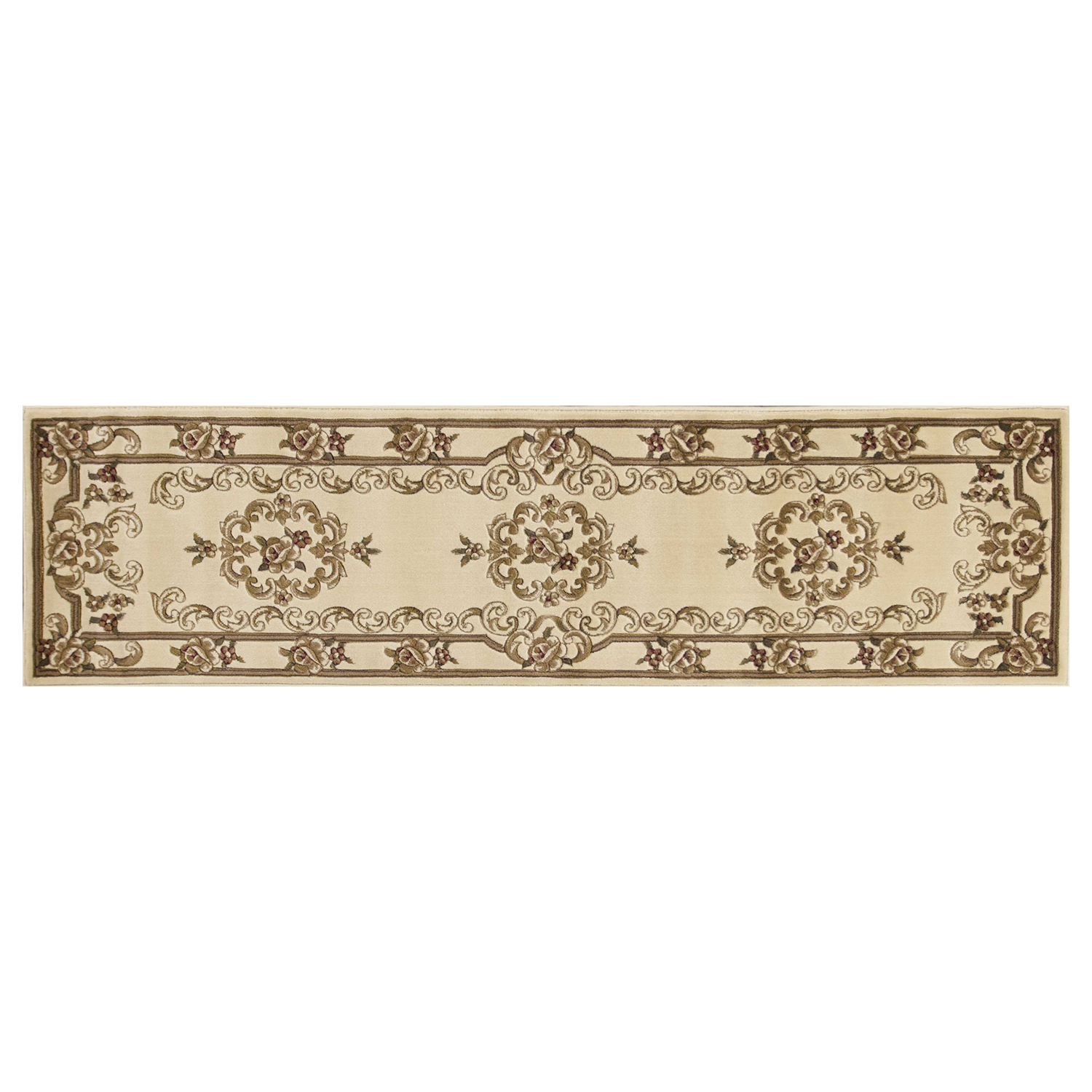 2" X 8" Ivory Medallion Runner Rug