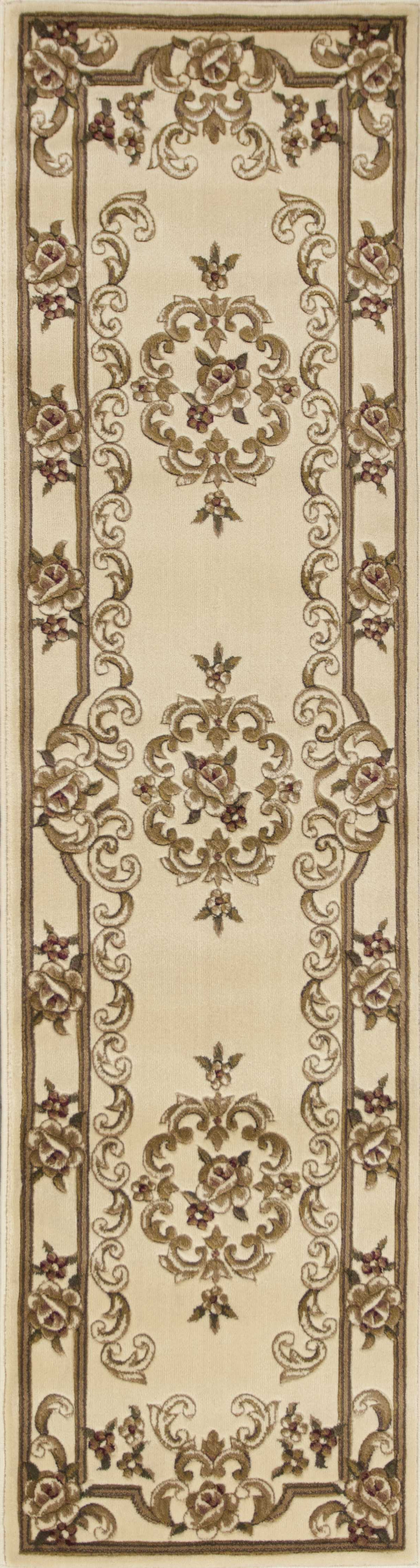 2" X 8" Ivory Medallion Runner Rug