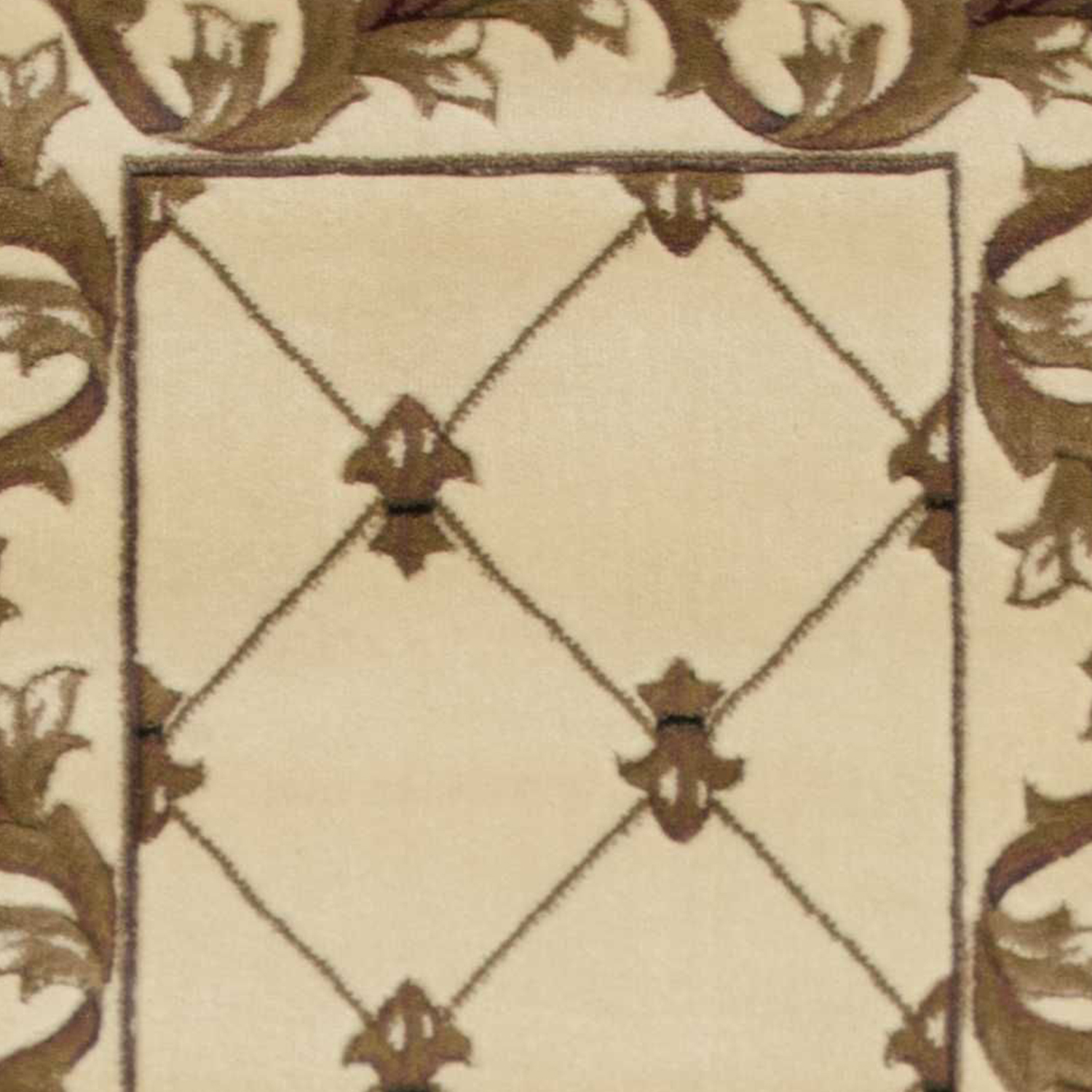 2" X 8" Ivory Fleur De Lis Runner Rug