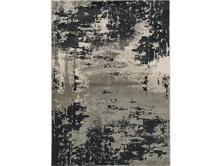 3' X 5' Silver Charcoal Abstract Area Rug-353742-1