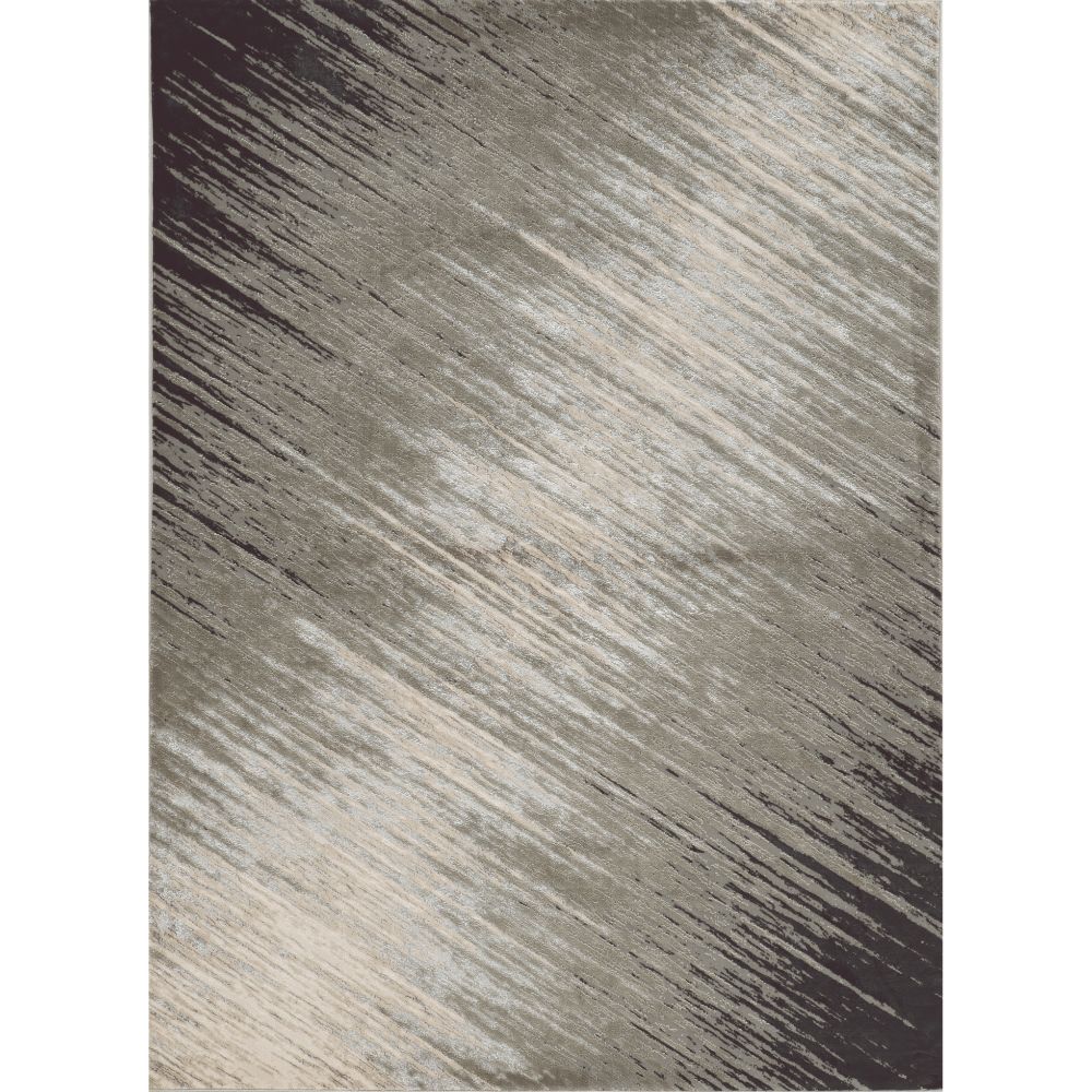 3'X5' Silver Grey Machine Woven Abstract Brushstroke Indoor Area Rug-353745-1