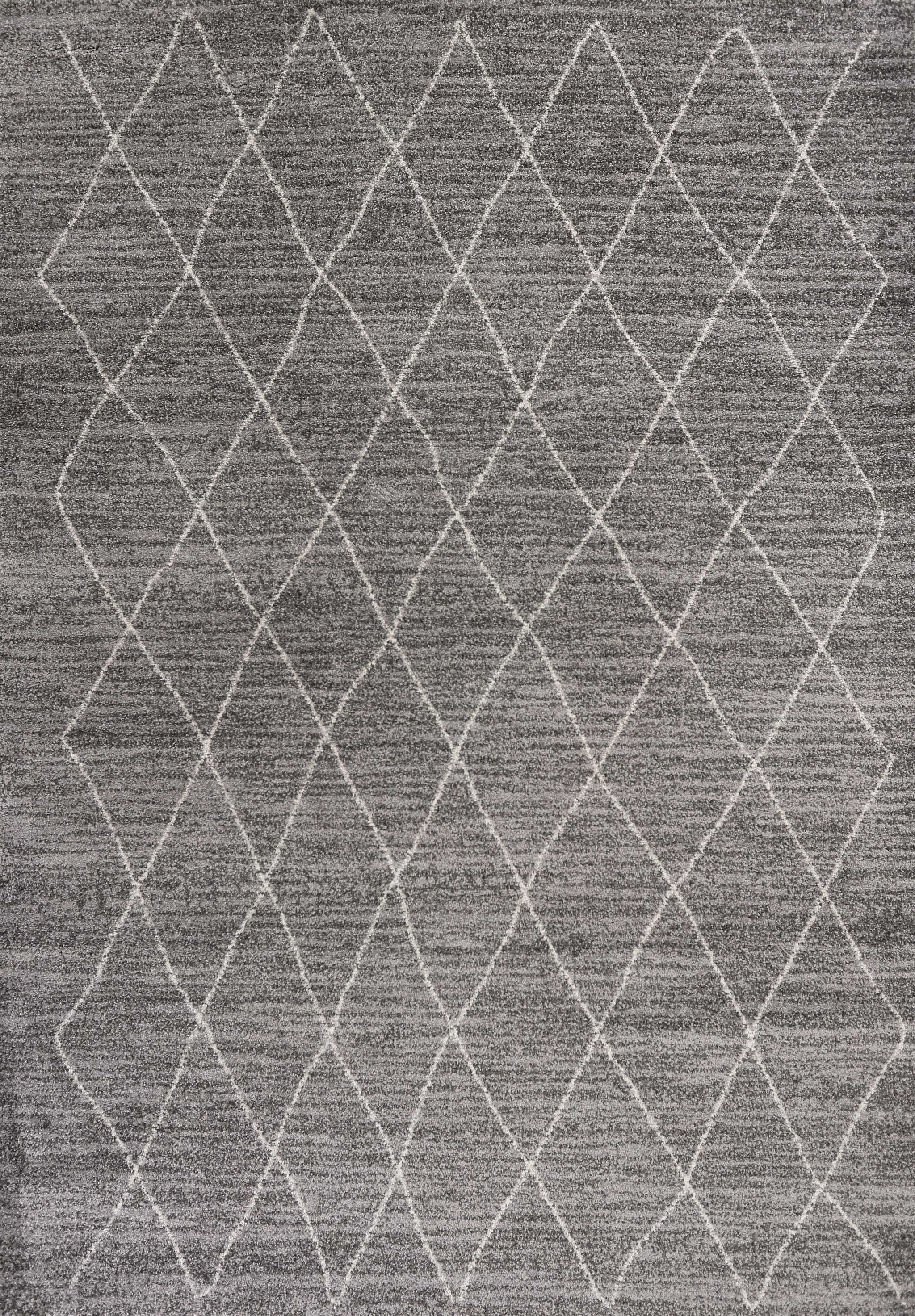 3' X 5' Grey Diamond Pattern Area Rug-353763-1