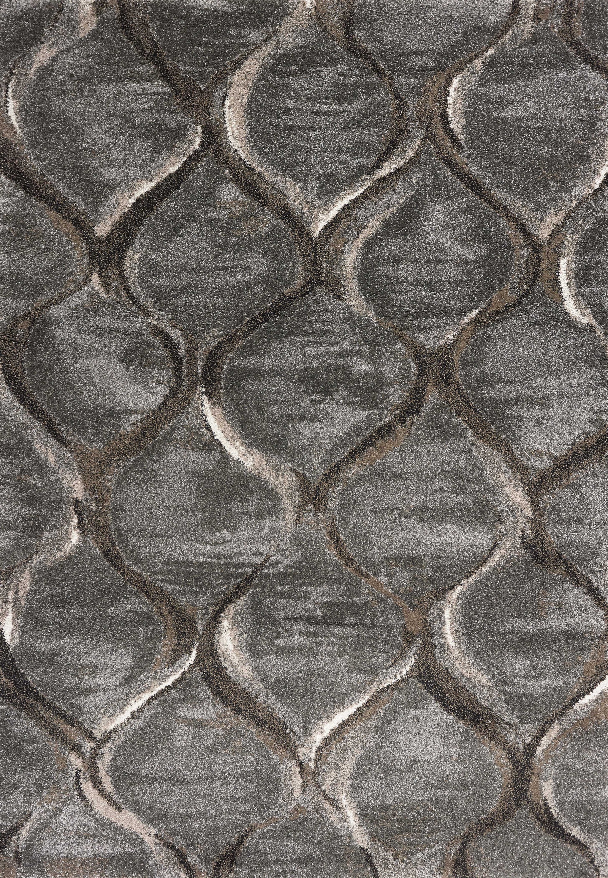 3'X5' Charcoal Machine Woven Ogee Indoor Area Rug-353764-1