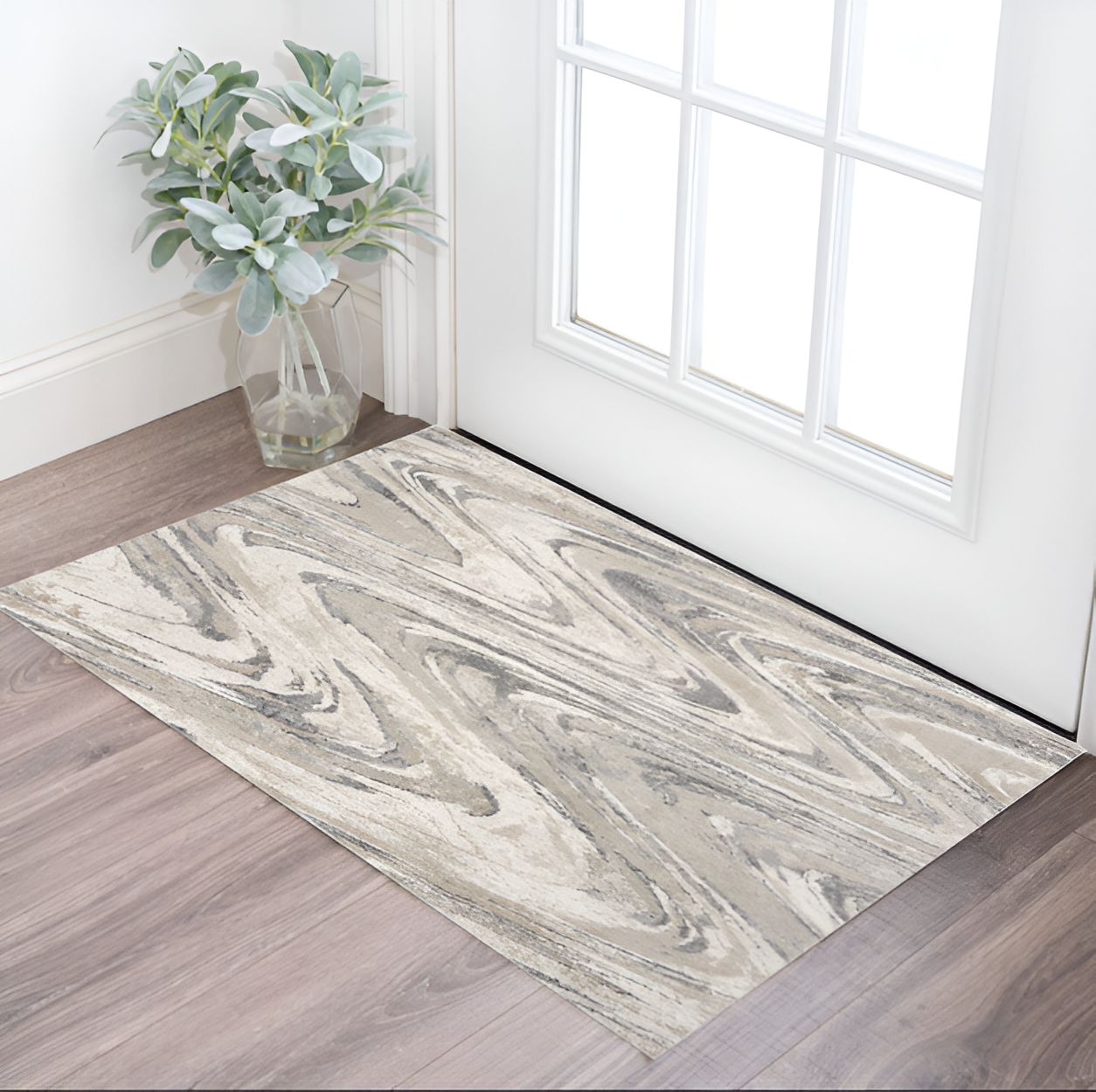 3" X 5" Natural Abstract Area Rug