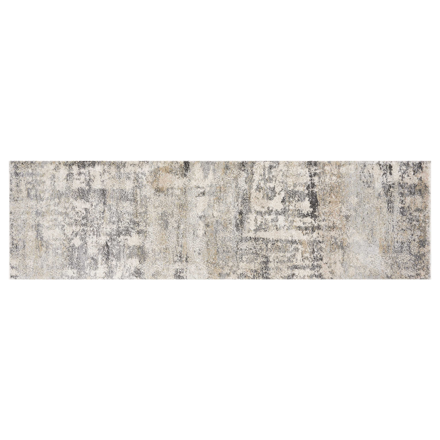 7' Natural Abstract Runner Rug-353880-1