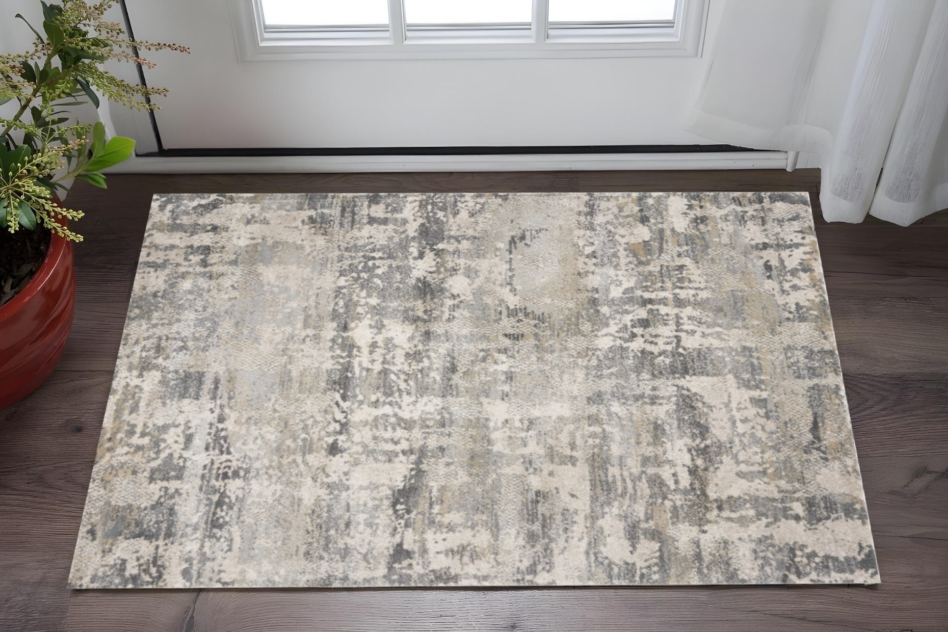 3' X 5' Natural Abstract Area Rug-353881-1