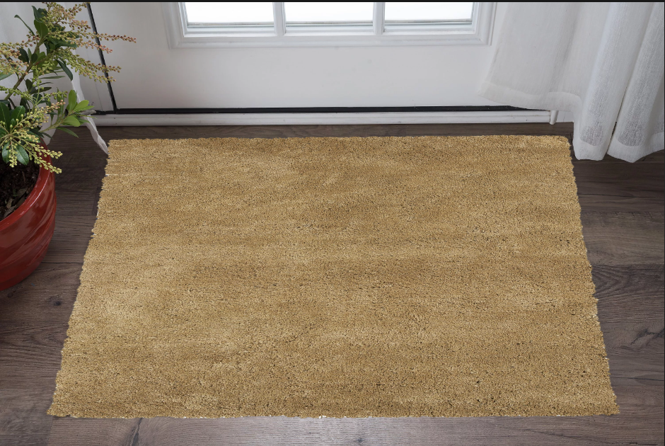 3' X 5' Gold Plain Area Rug-353930-1