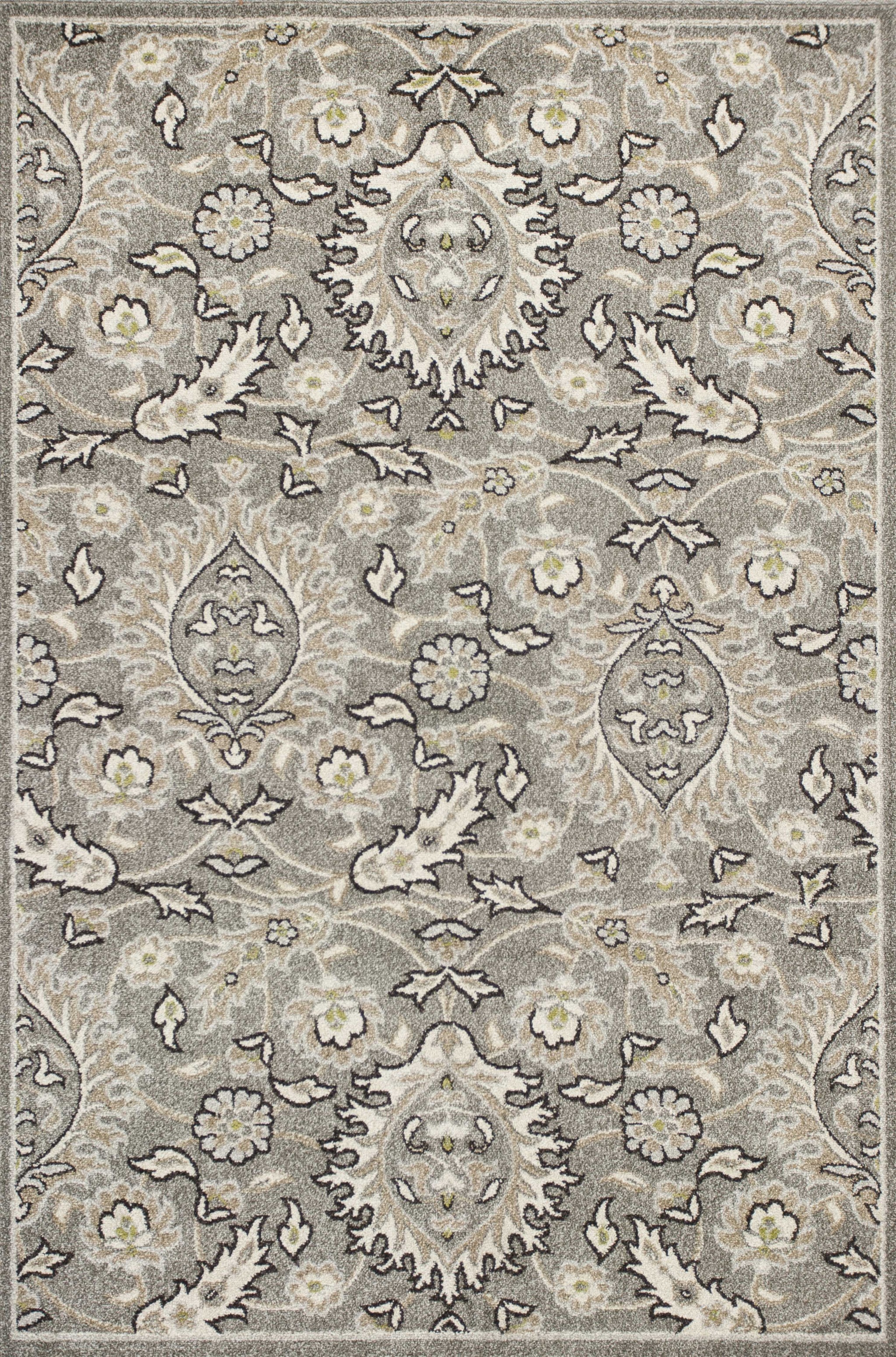 5" X 8" Grey Medallion Uv Treated Area Rug