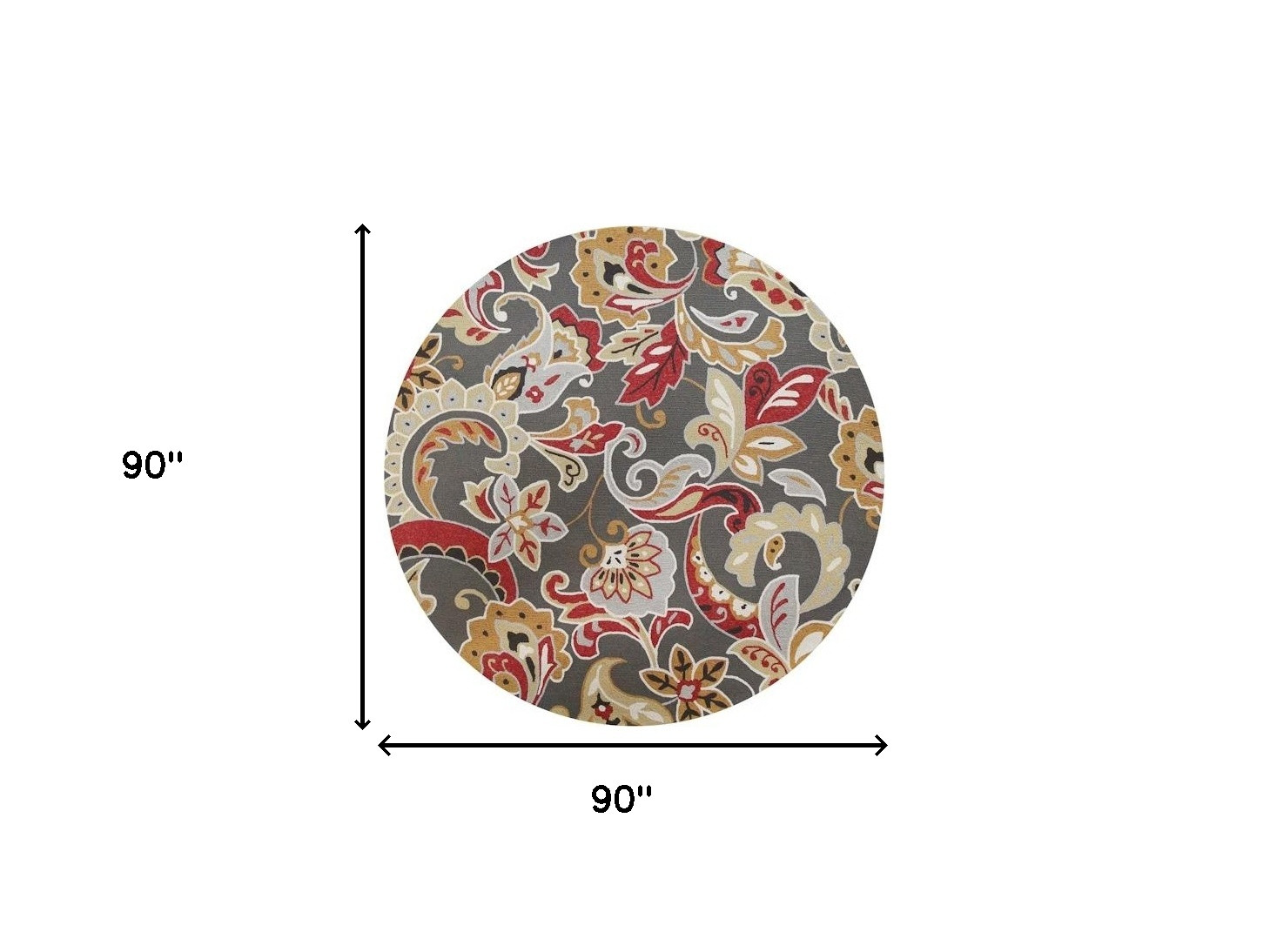 7" Taupe Round Hand Tufted Area Rug With UV Protection
