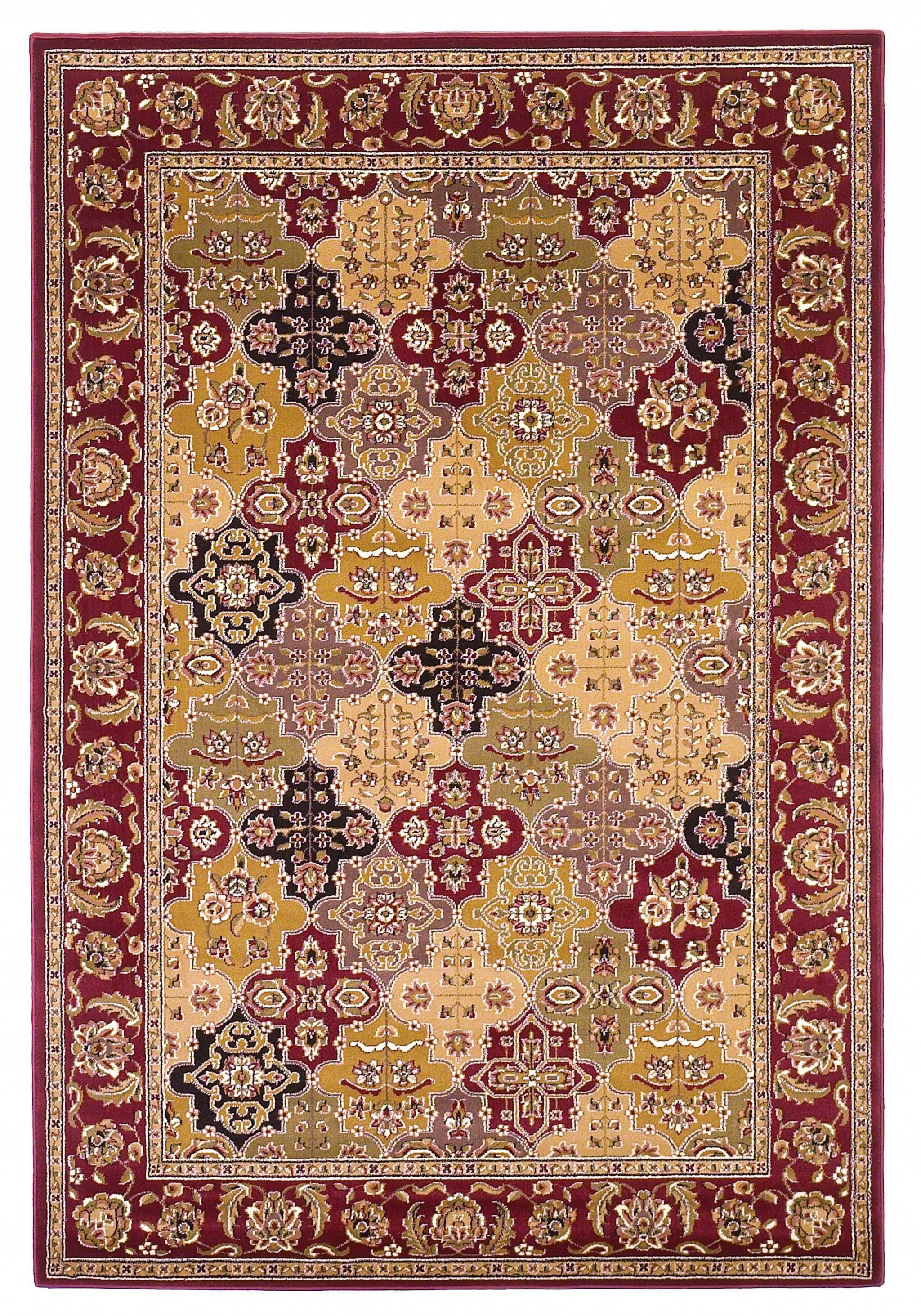 8'X11' Red Machine Woven Traditional Quatrefoil Indoor Area Rug-354177-1