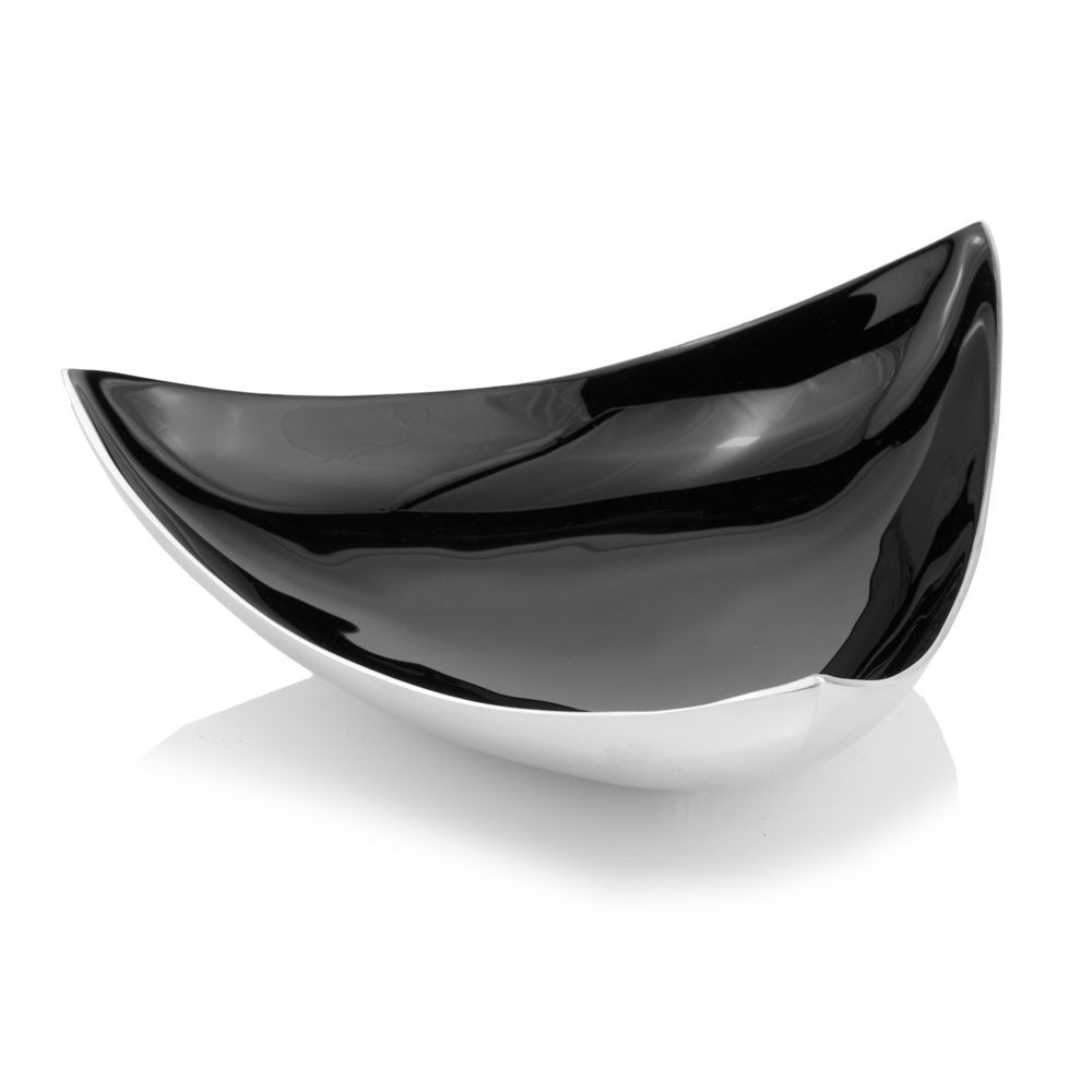 14" Black and Silver Aluminum Triangular Bowl-354587-1