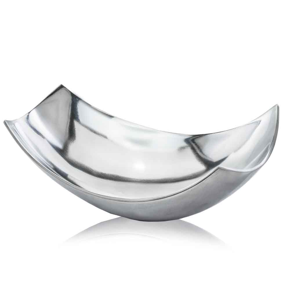 9.75" X 17" X 5.5" Buffed, Silver, Large Scoop Bowl-354614-1