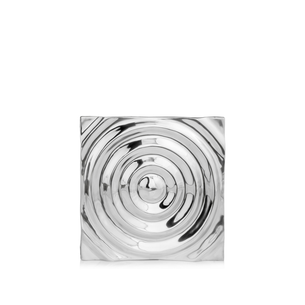 12" X 12" Silver Metallic Buffed Aluminum Abstract Wall Decor-354628-1