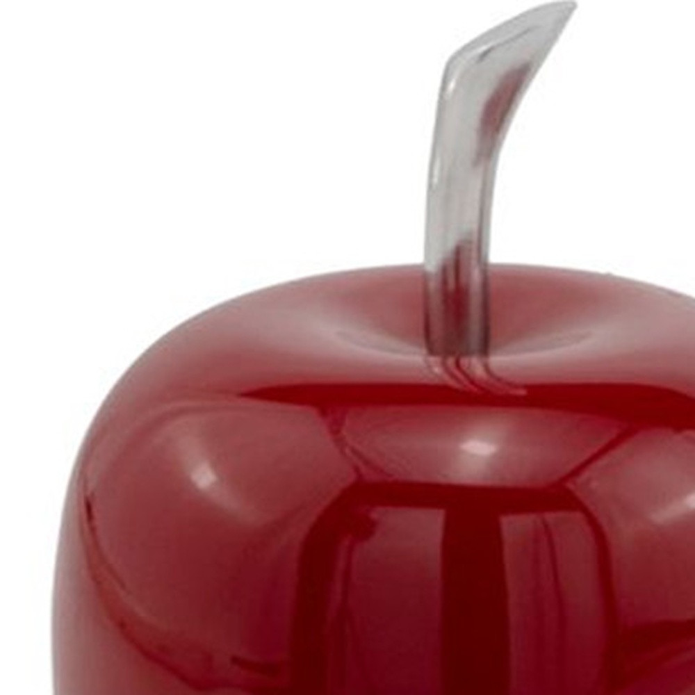 Red Aluminum Decorative Apple Tabletop Sculpture 6"