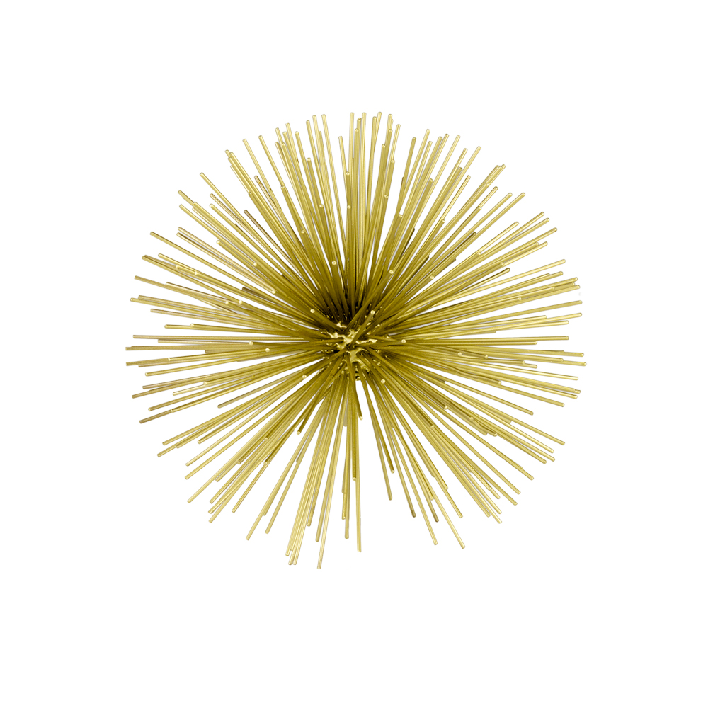 8" Gold Metal Sea Urchin Spiky Sphere-354741-1