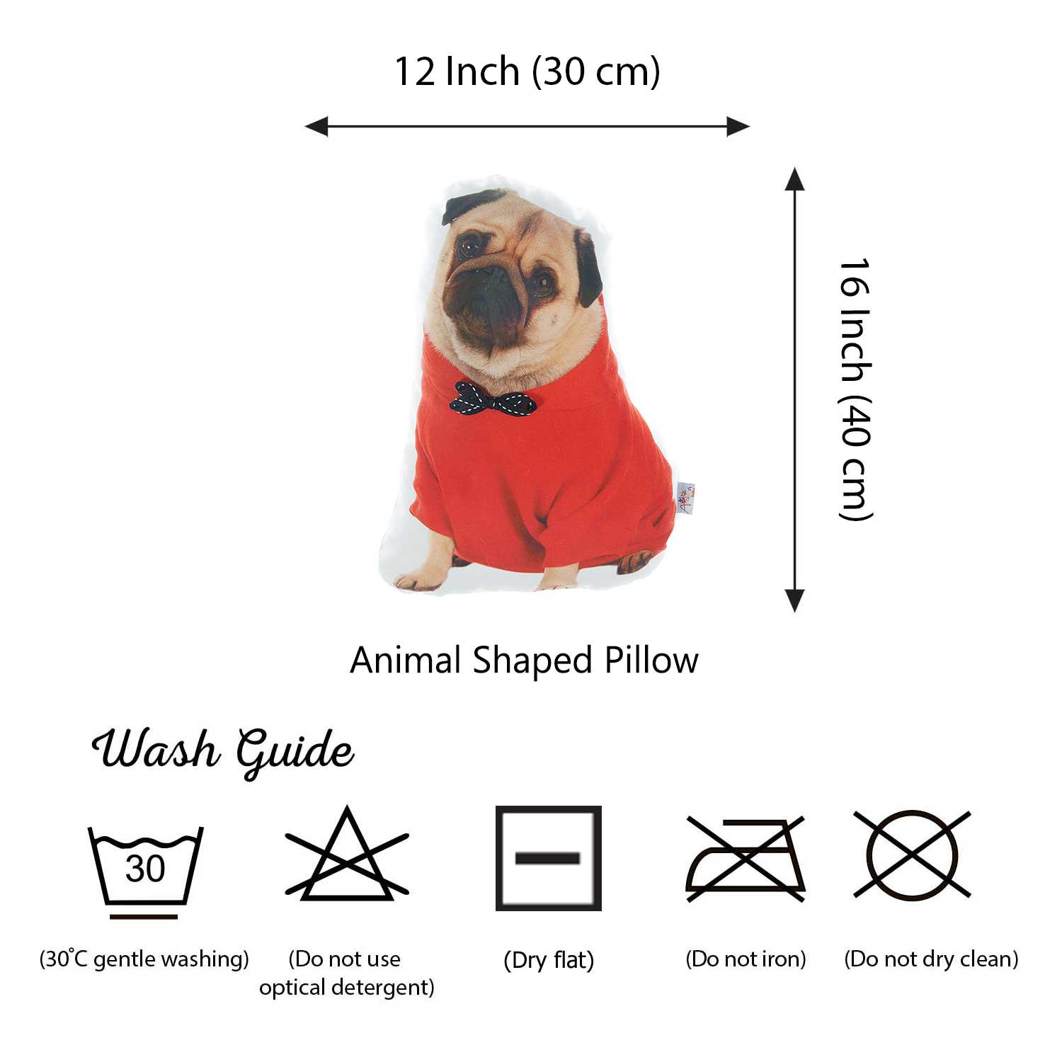 Pug Dog Shape Filled Pillow,Animal Shaped Pillow