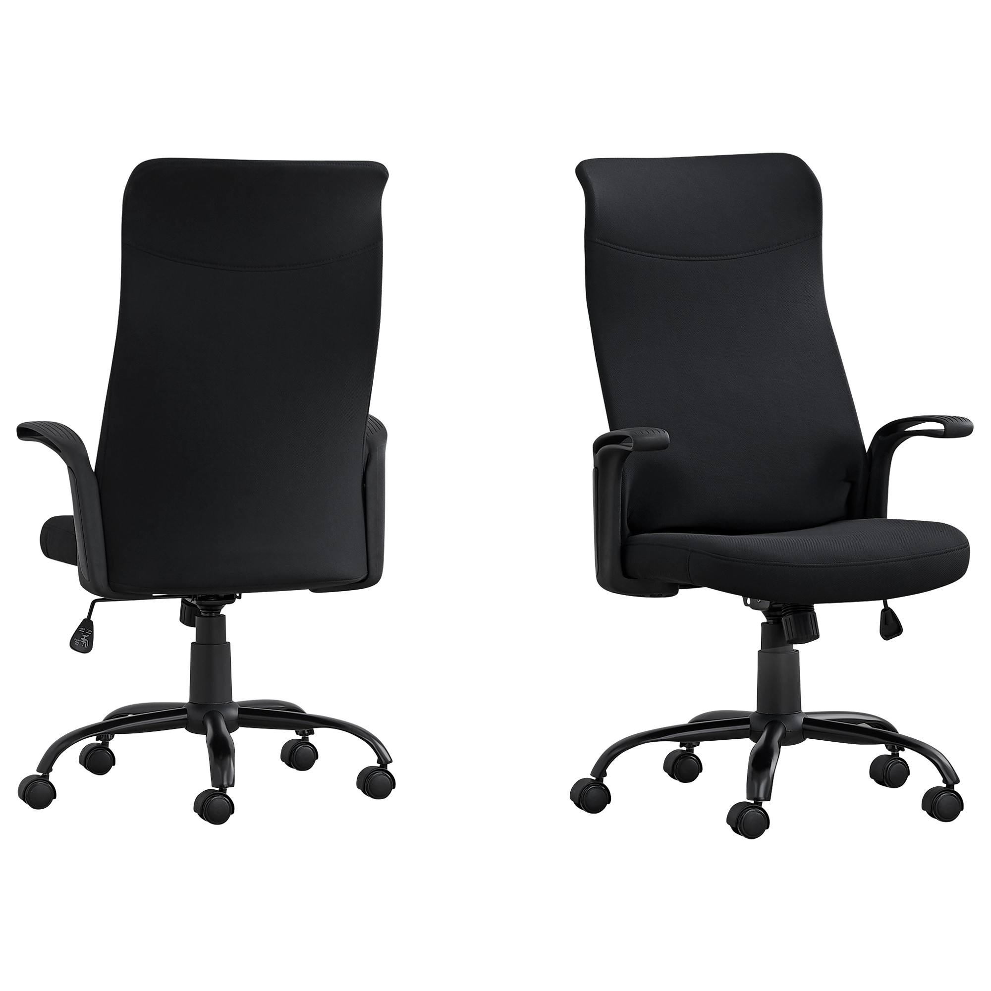 24.75" x 24" x 83.5" Black Fabric Multi Position Office Chair