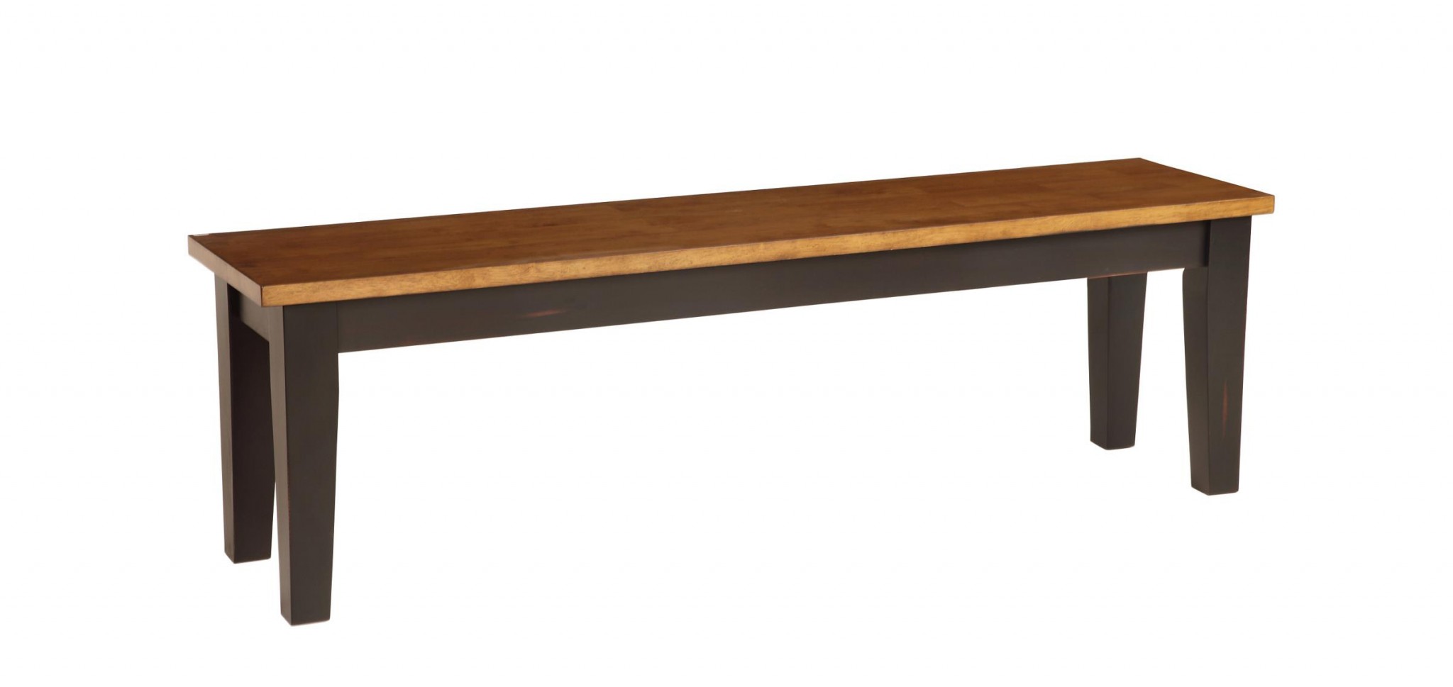 Two Tone Black And Harvest Hardwood Bench