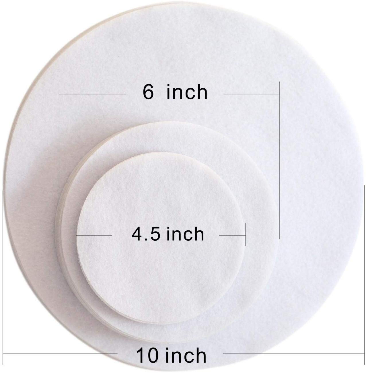 12-10", 24-6", 12-4.5" Soft White, Dish Separator Pads, Felt Plate Dividers Set of 48