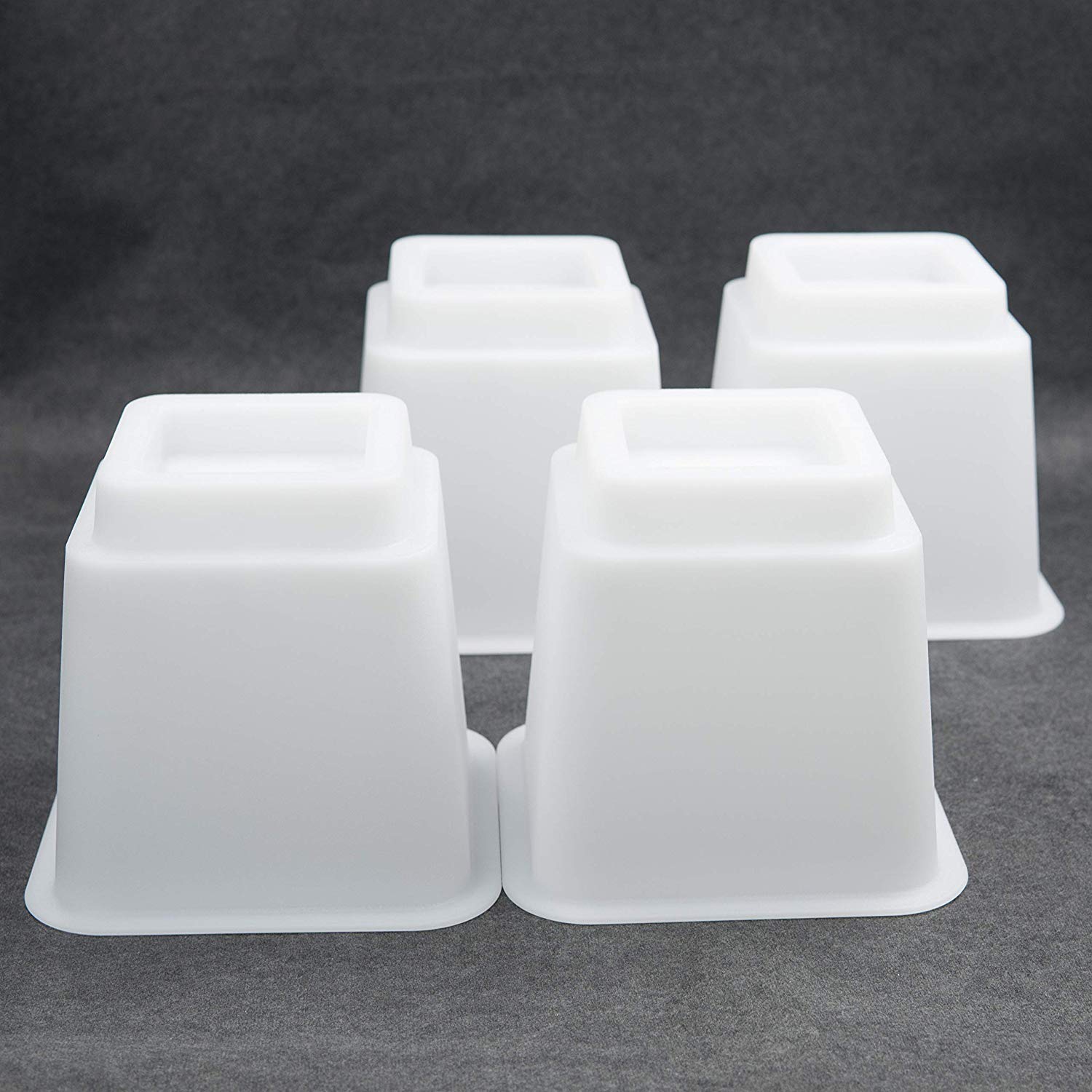 3" 5" or 8" White Adjustable Bed Risers or Furniture Legs Set of 4