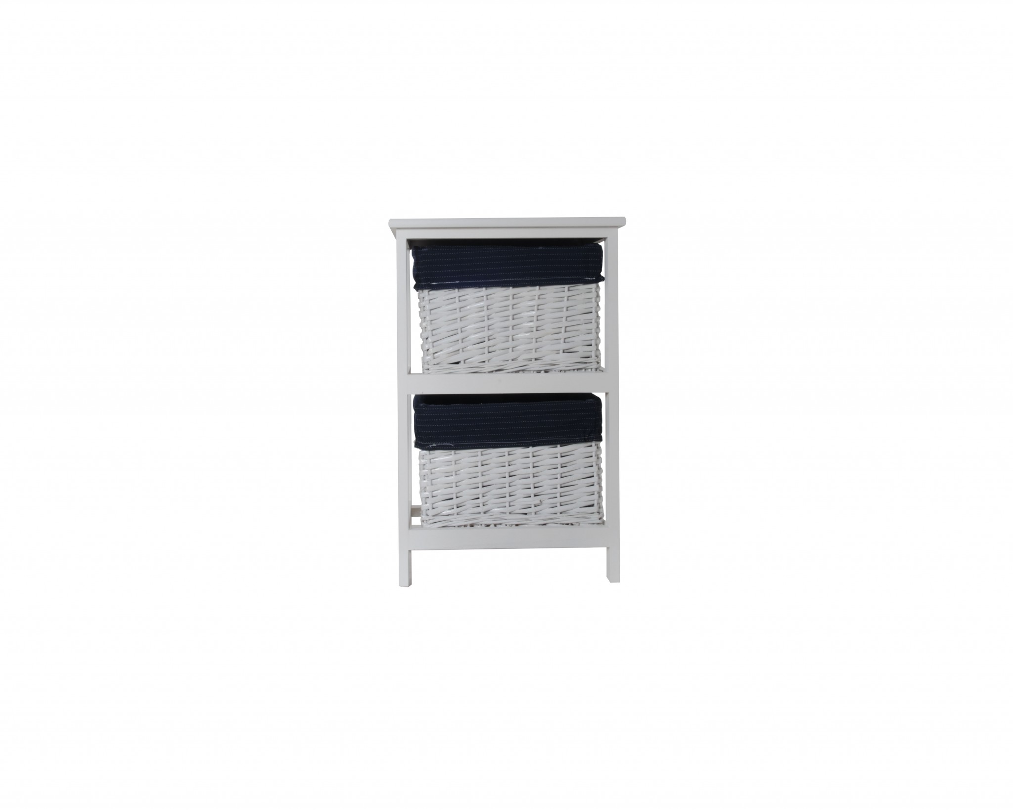 12.5" x 16" x 25" White, Blue - Portable 2 Drawers