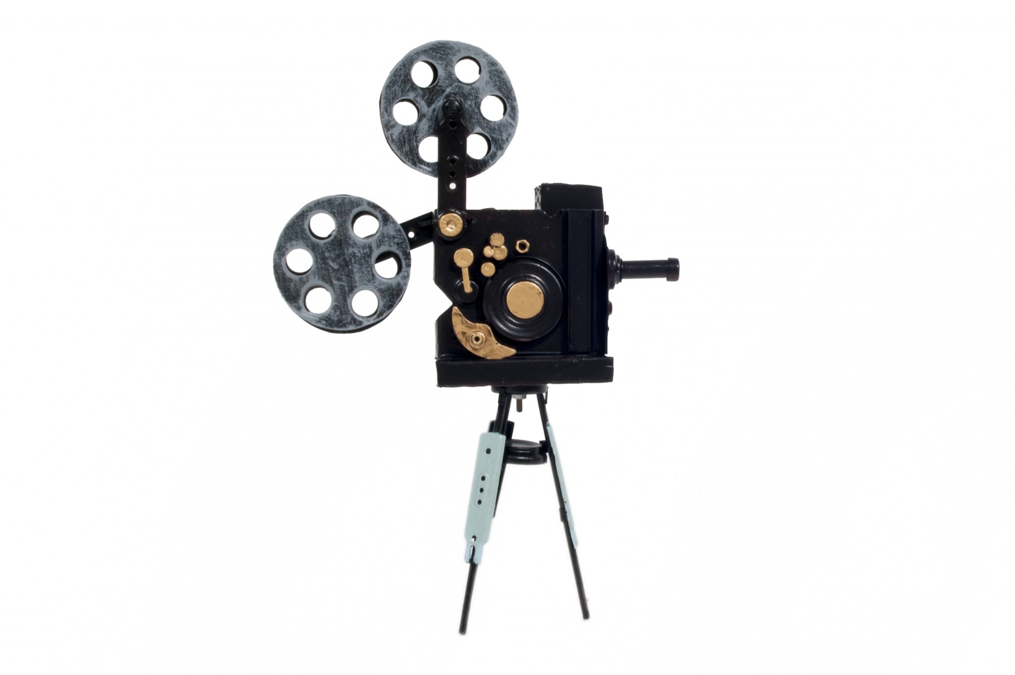 3" x 8.5" x 12.5" Metal, Handmade, Vintage Movie Projector