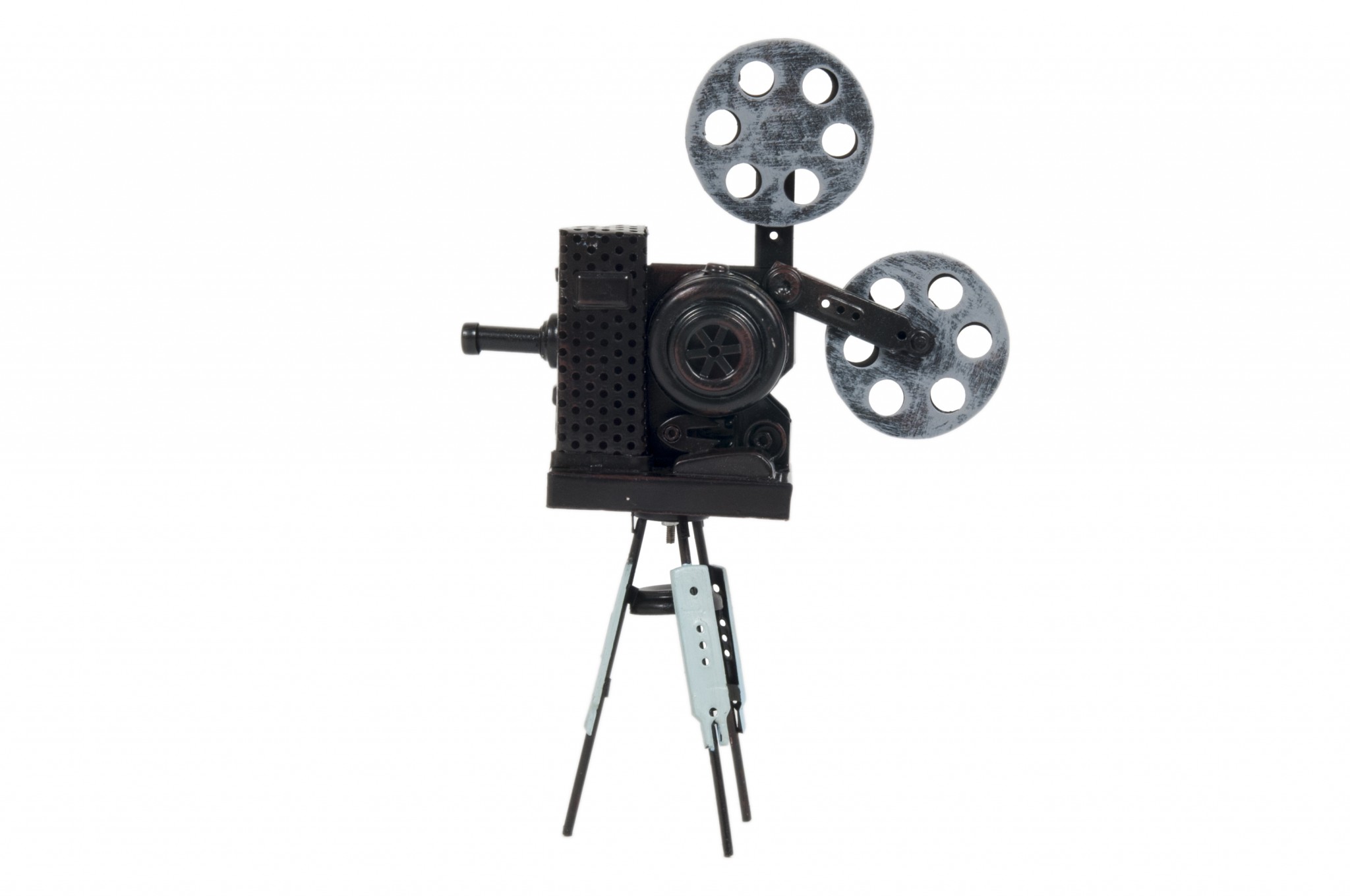 3" x 8.5" x 12.5" Metal, Handmade, Vintage Movie Projector