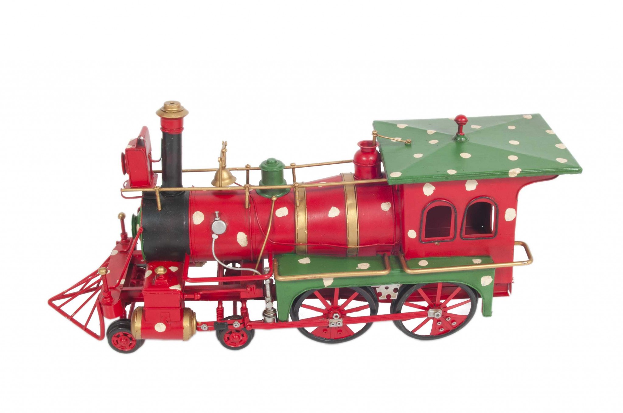 6" x 27.5" x 8.5"TinMetalHandmade Christmas Train Model