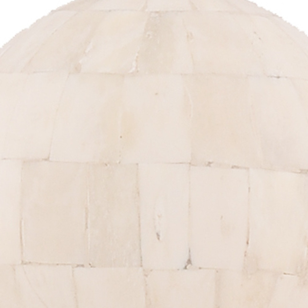 Bone Globe with Aluminum Base, 6.5" x 6.5" x 14.5"