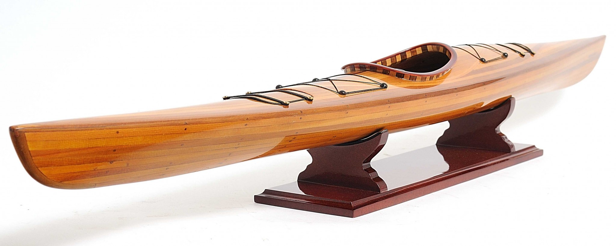 Rich Cedar Kayak Model Sculpture
