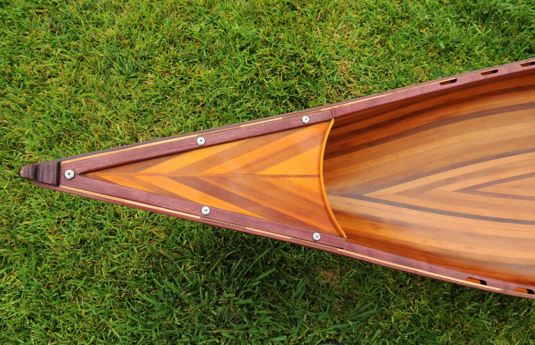 26.25" x 118.5" x 16" Wooden Canoe