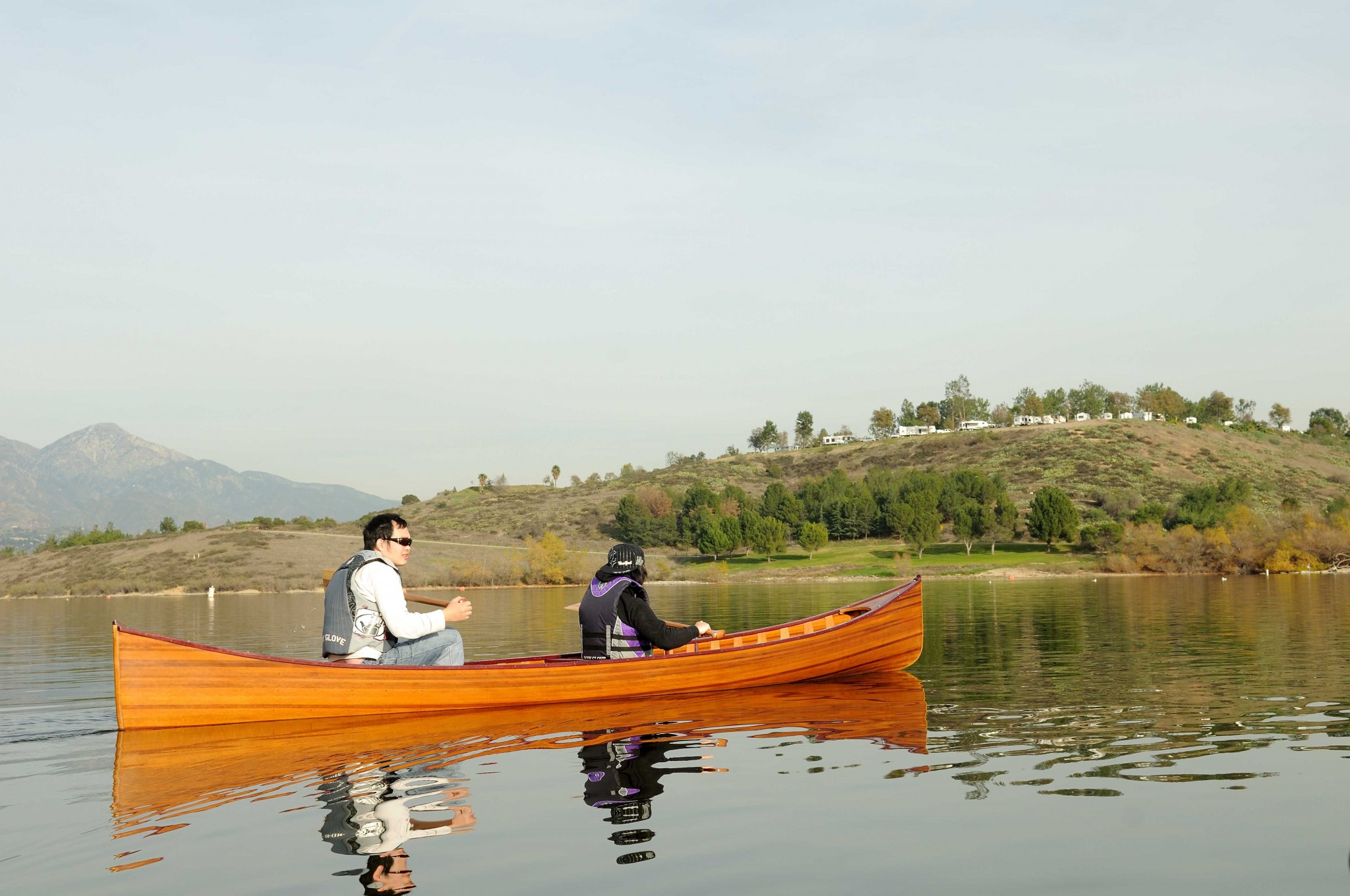 35.5" x 216" x 27" Wooden Canoe with Ribs