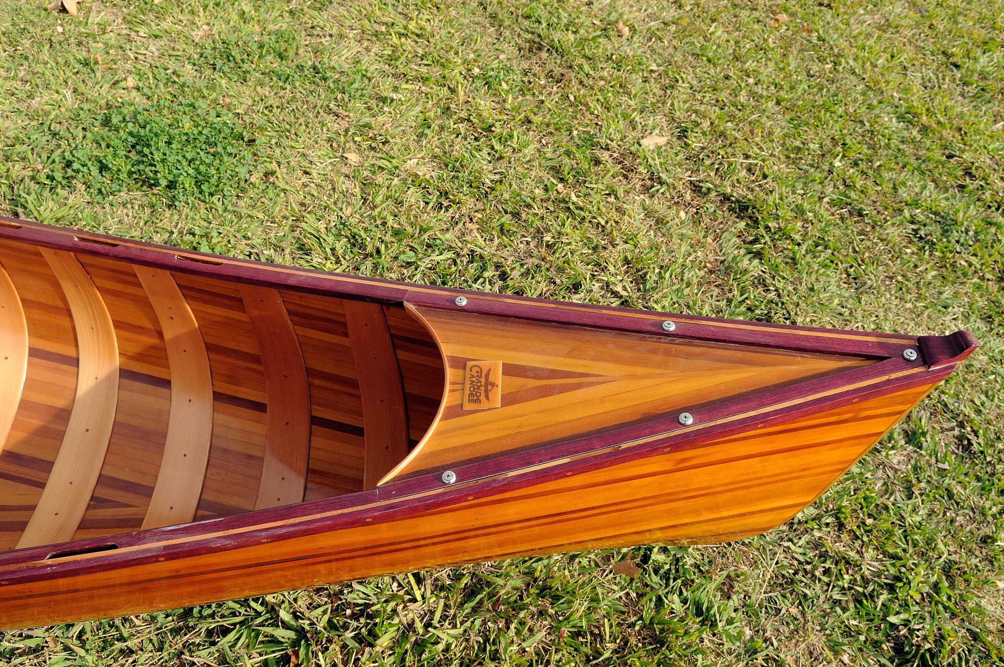 31.5" x 187.5" x 24" Wooden Canoe with Ribs